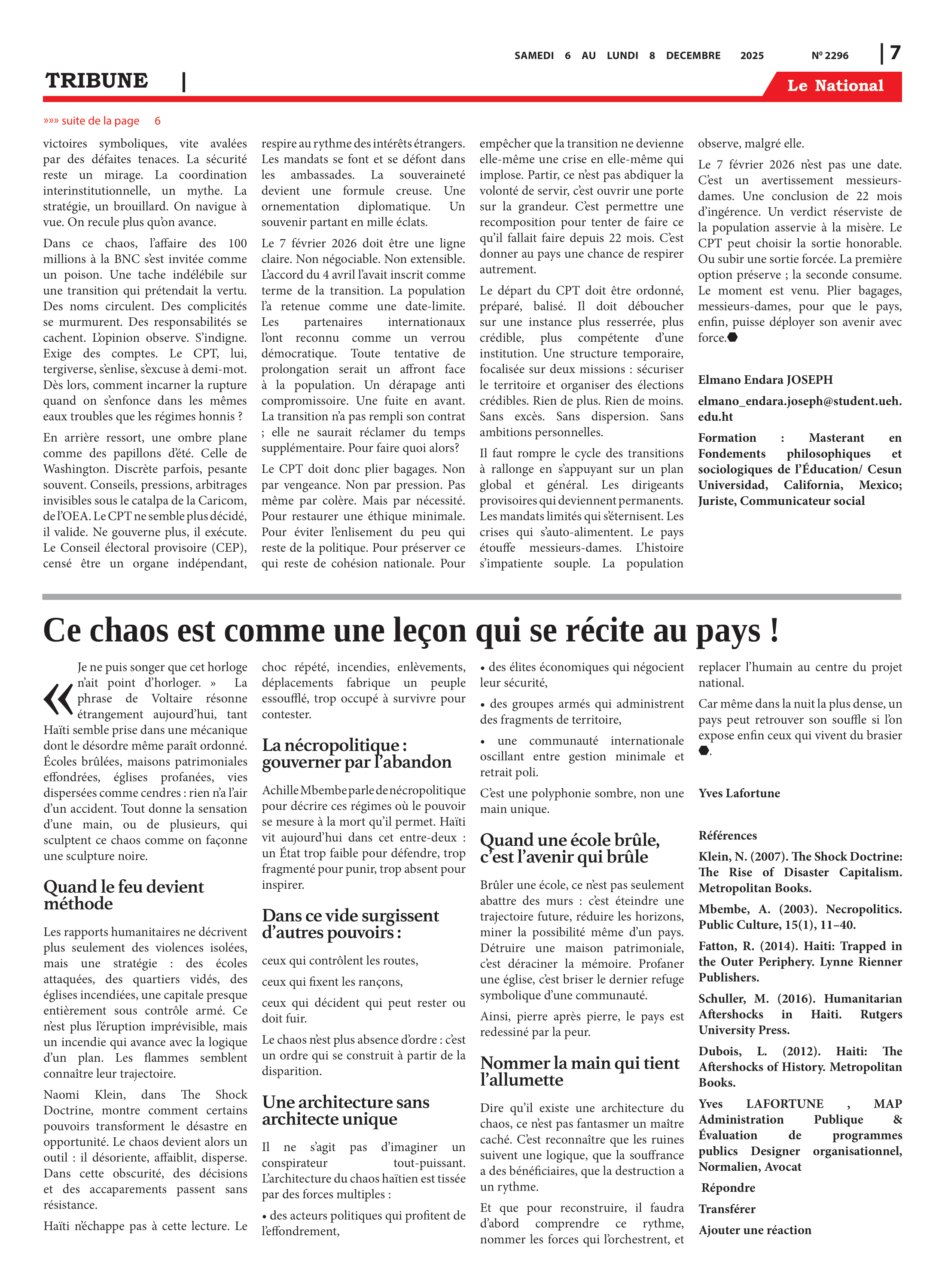 Page 7 de l'édition 2296