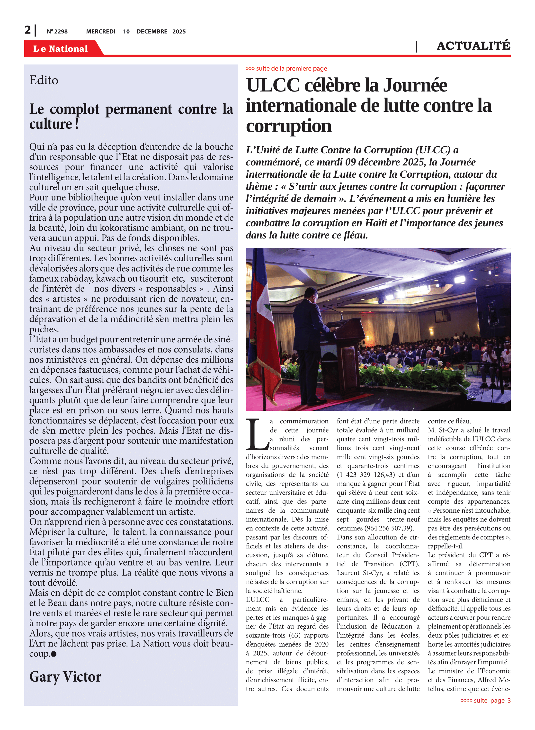 Page 2 de l'édition 2298
