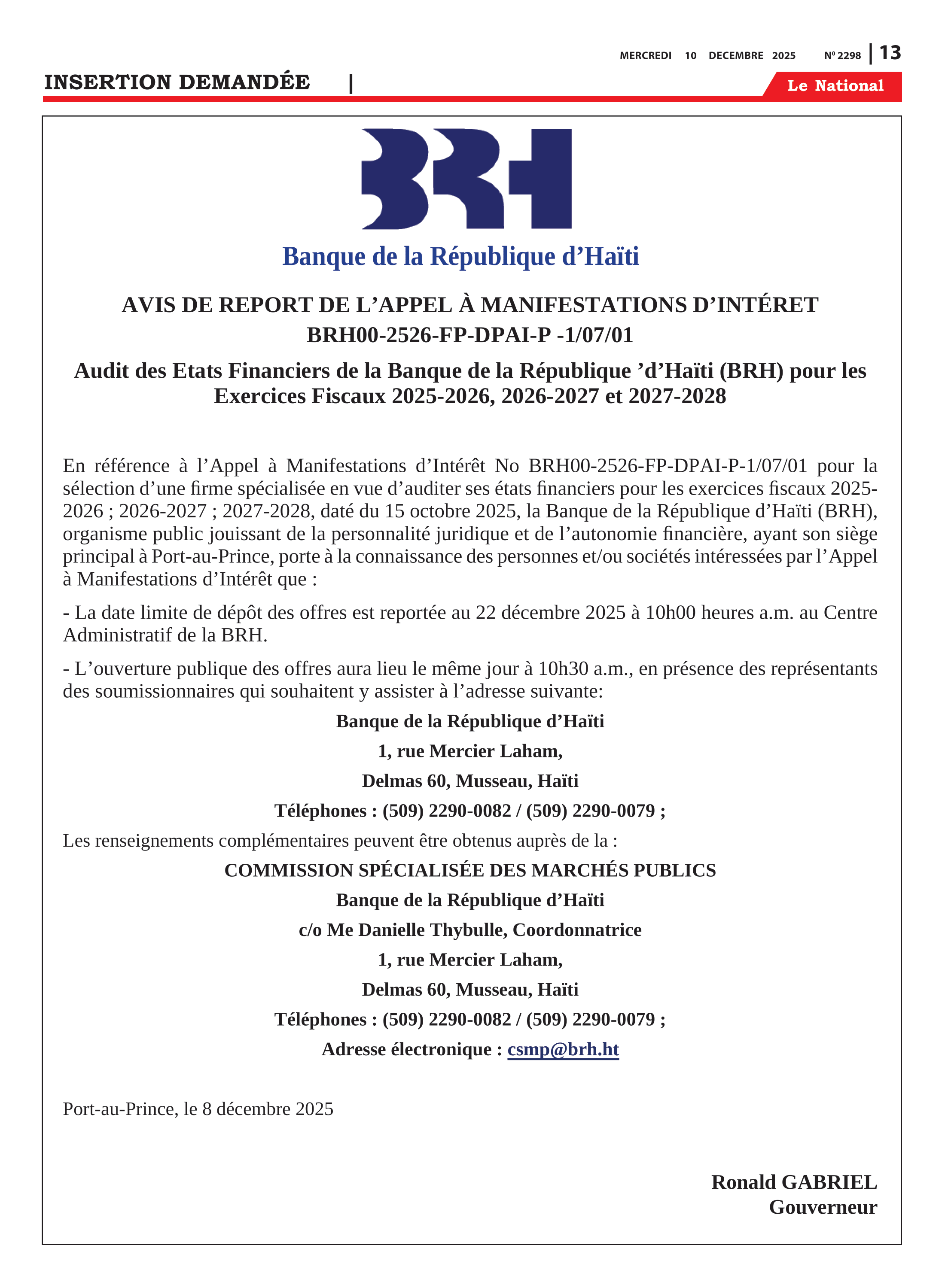 Page 13 de l'édition 2298