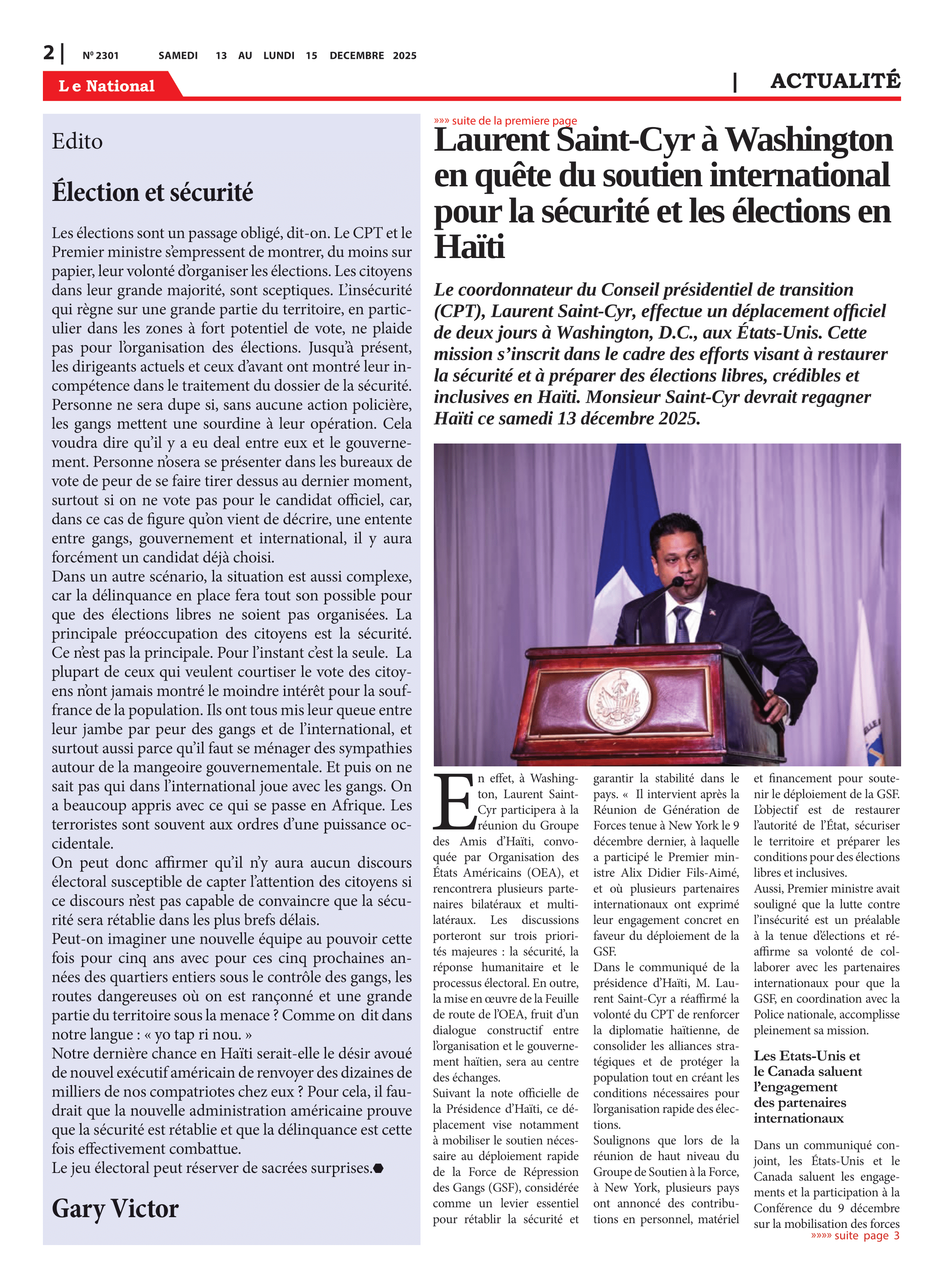 Page 2 de l'édition 2301