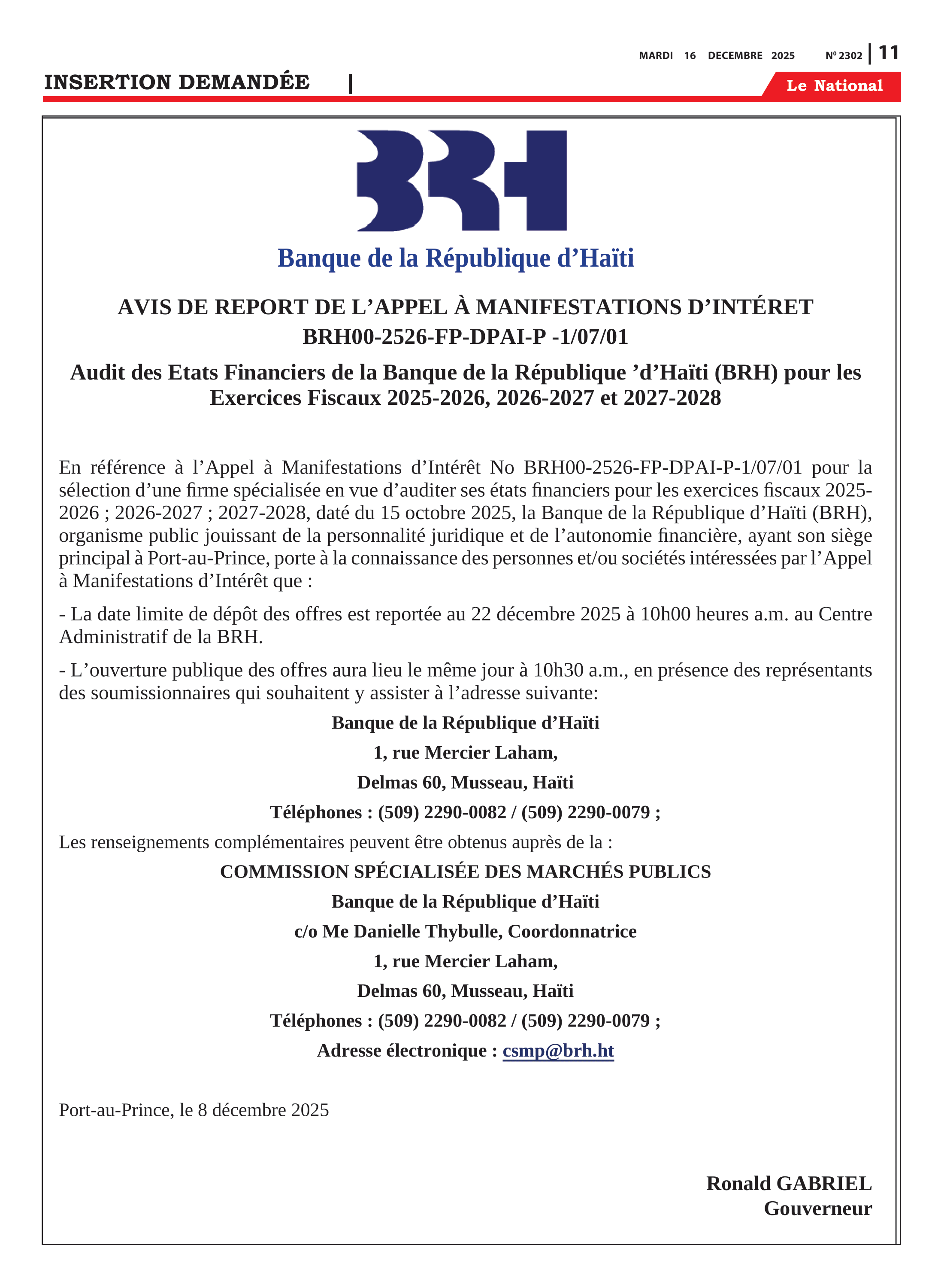 Page 12 de l'édition 2302