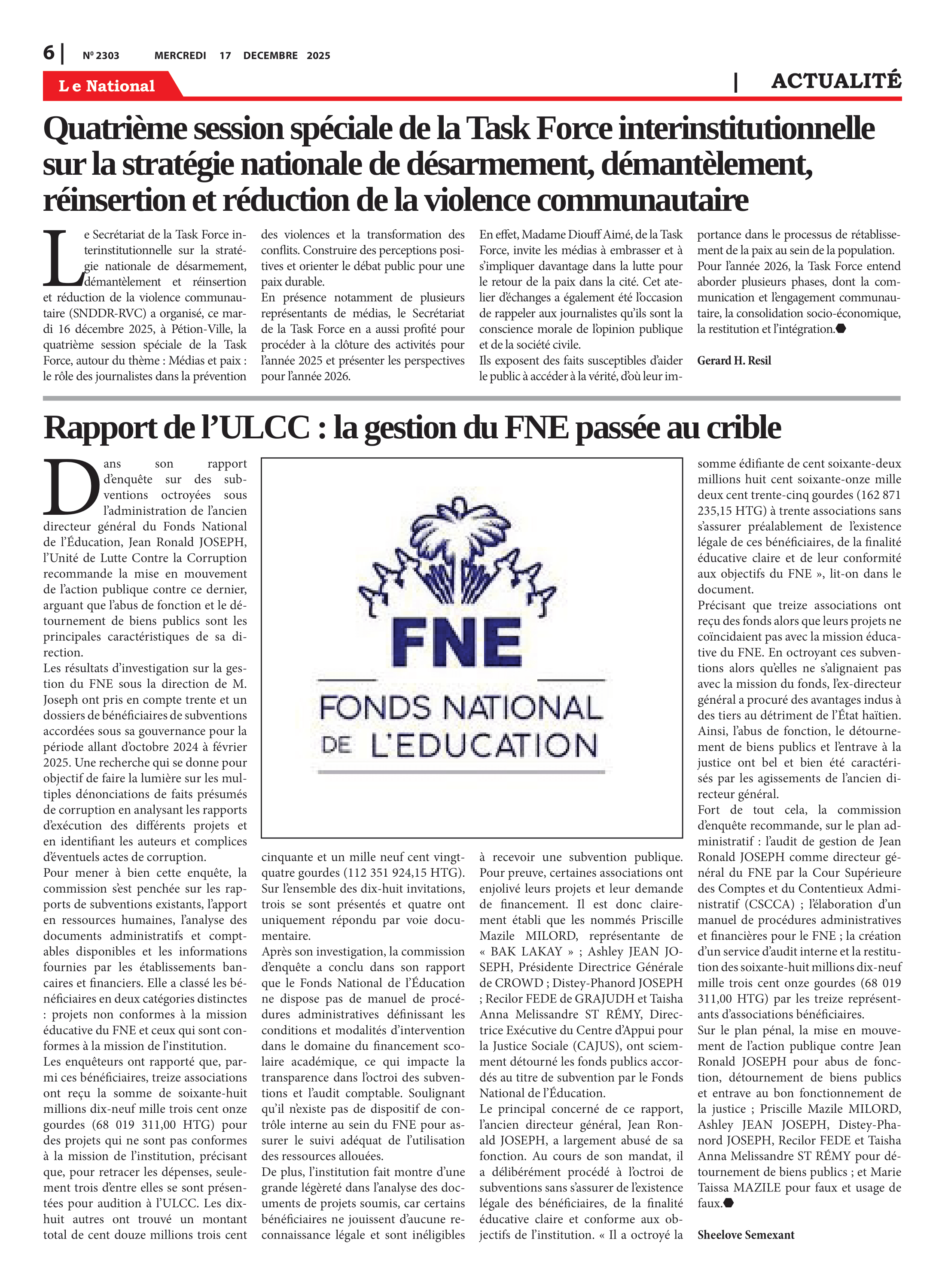 Page 6 de l'édition 2303