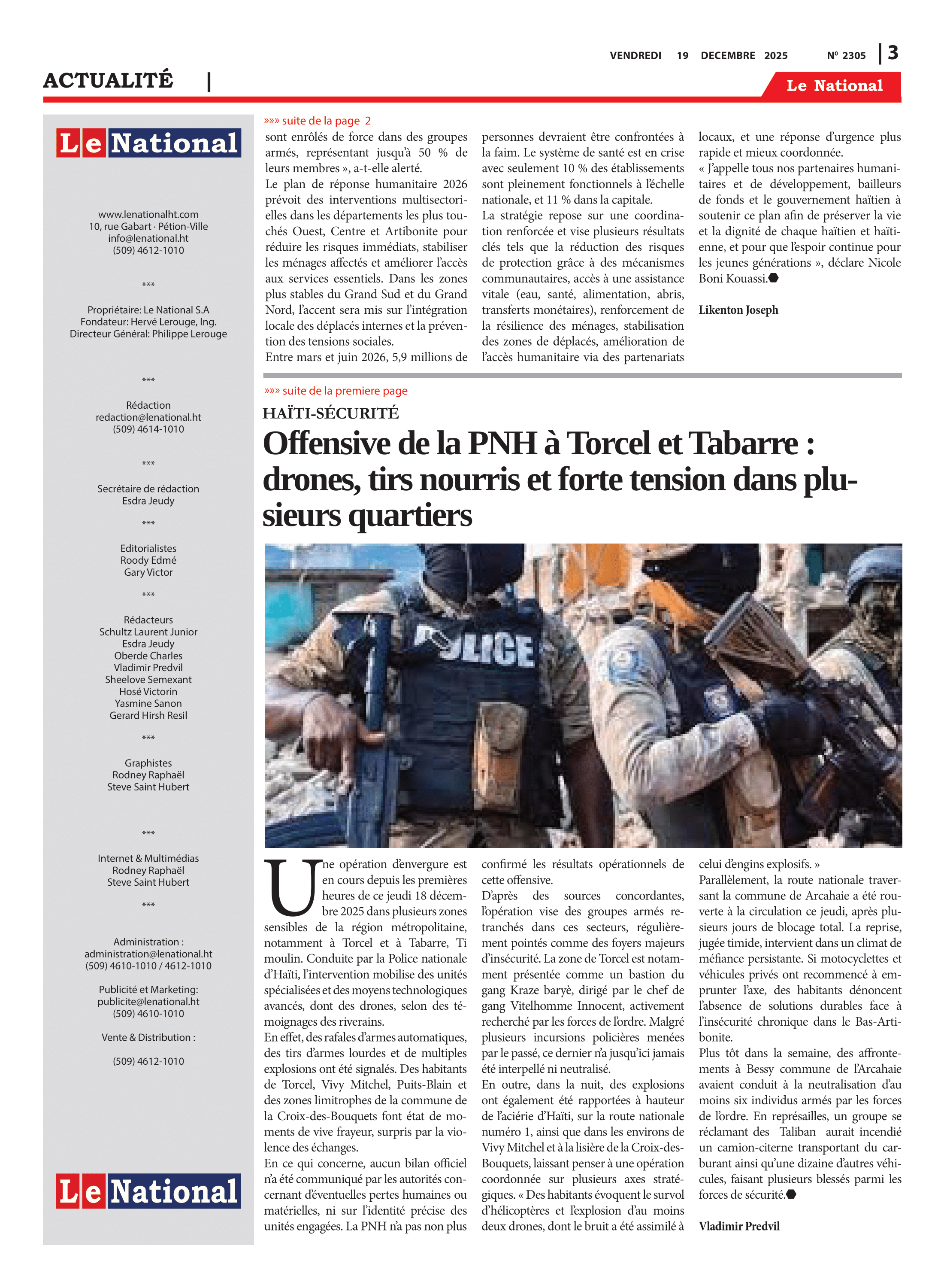Page 3 de l'édition 2305