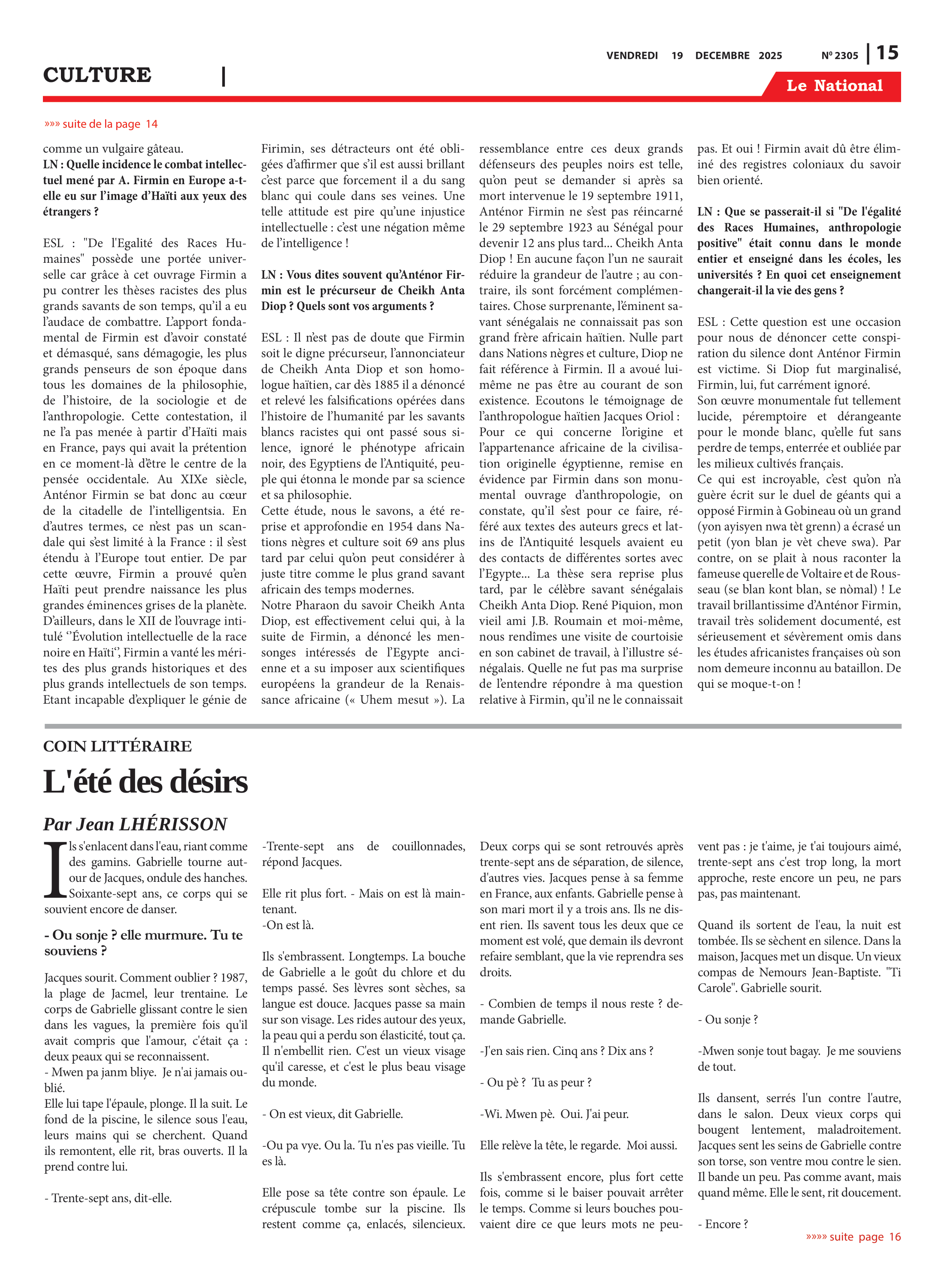 Page 15 de l'édition 2305