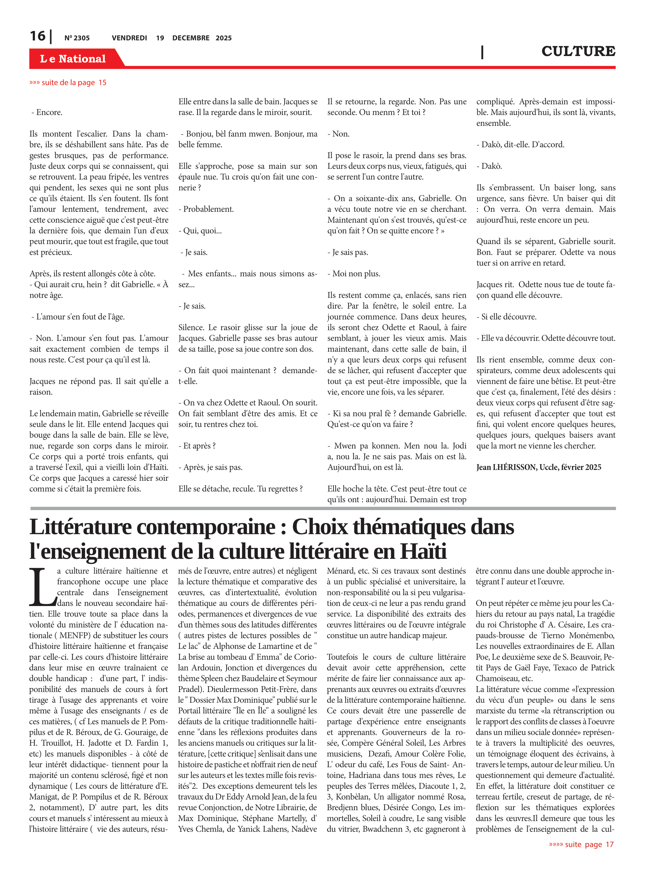 Page 16 de l'édition 2305