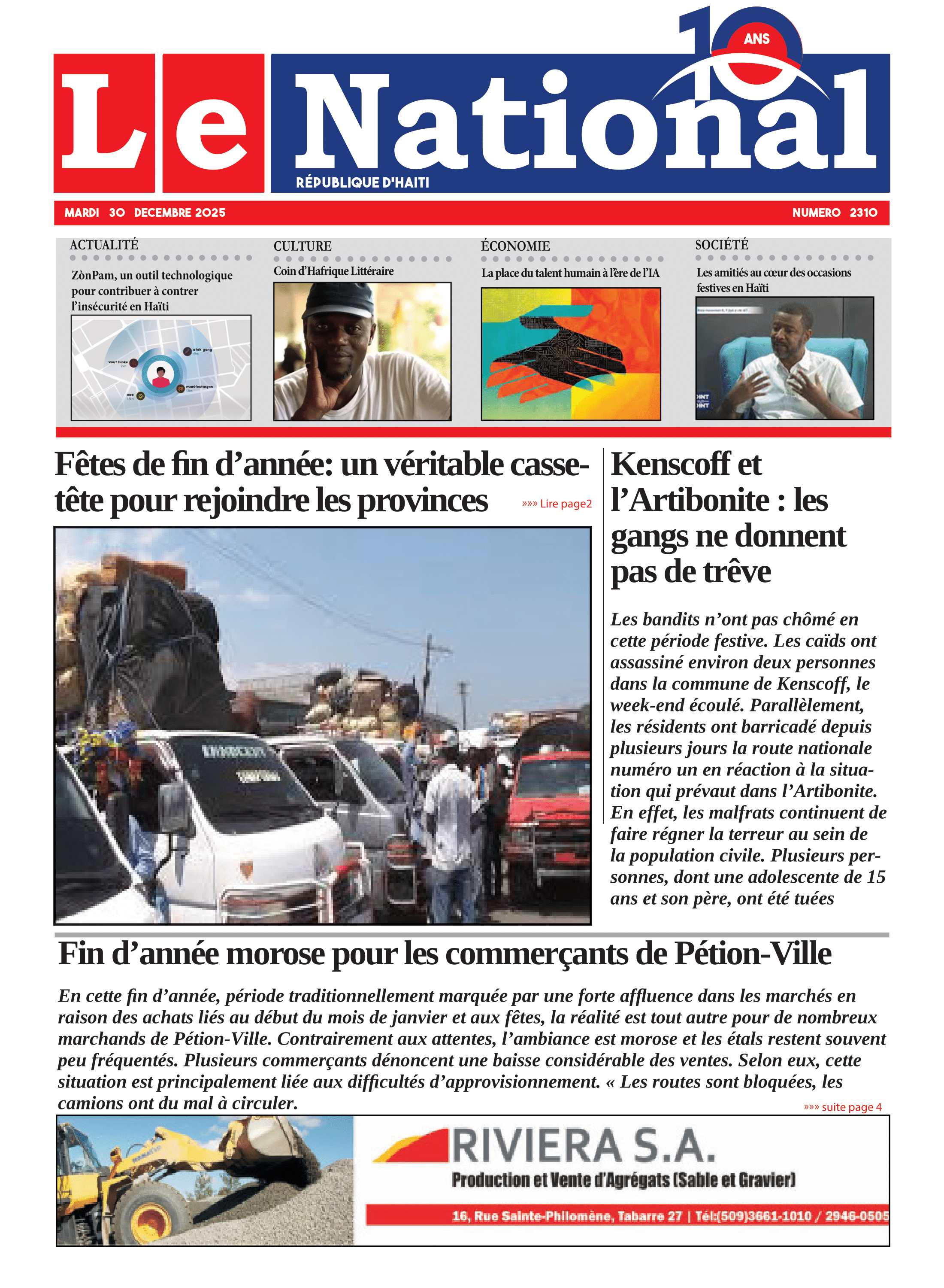 Page 1 de l'édition 2310