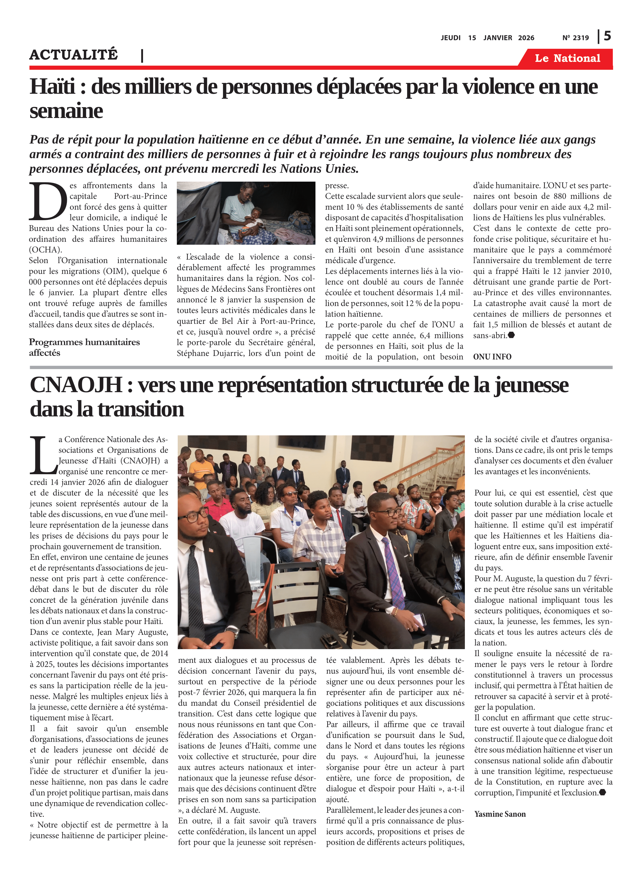 Page 5 de l'édition 2319