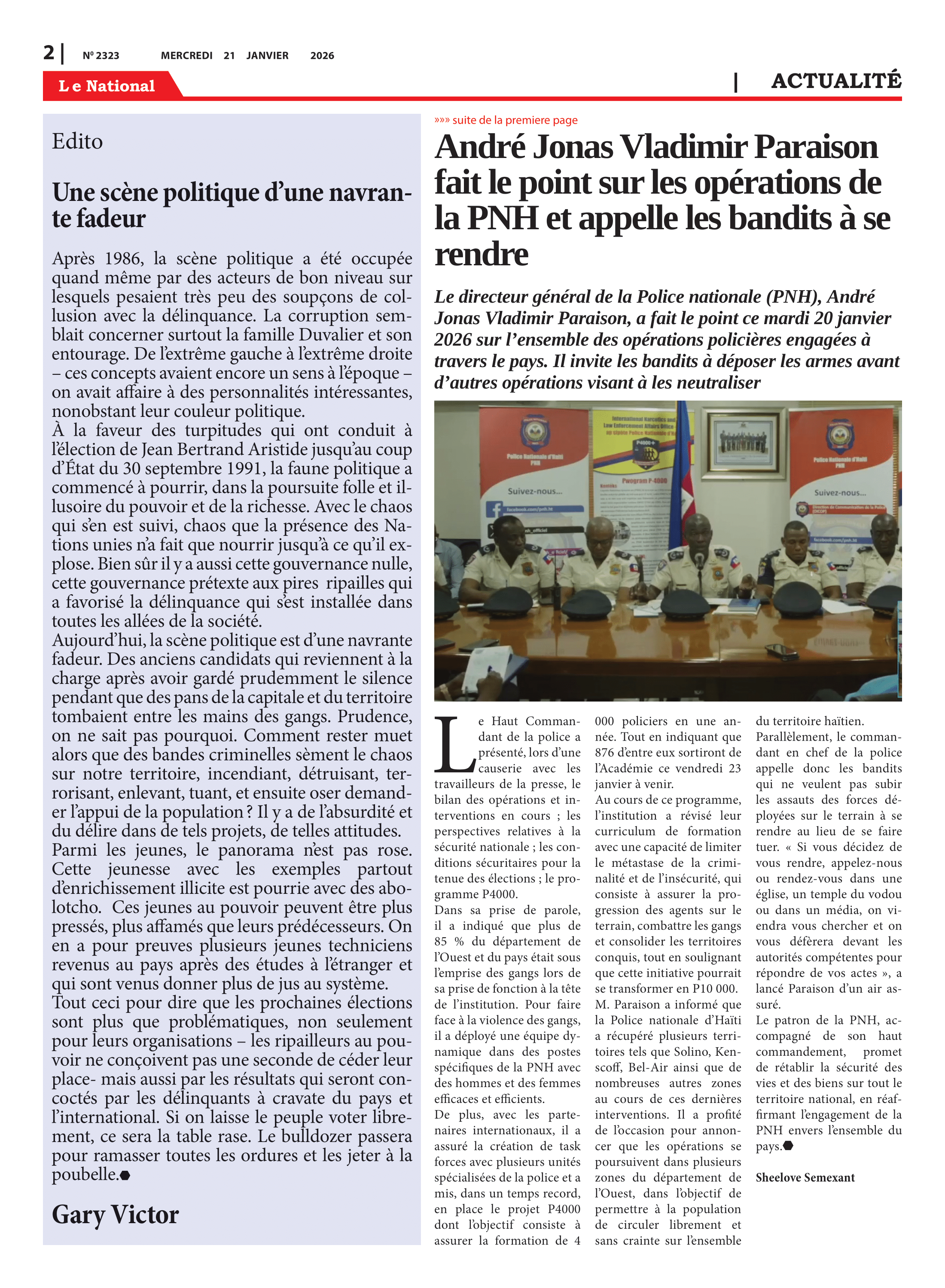 Page 2 de l'édition 2323