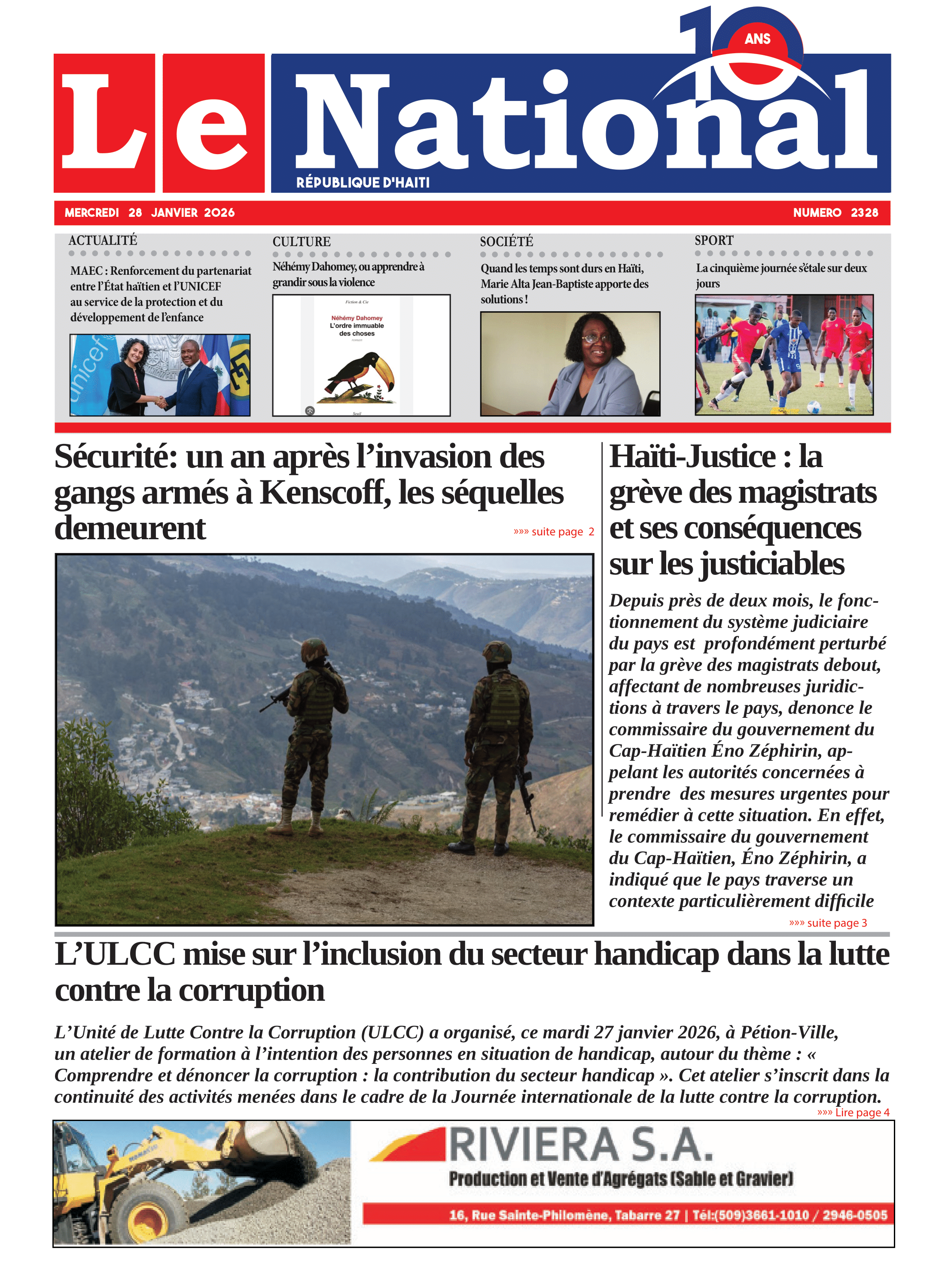 Page 1 de l'édition 2328