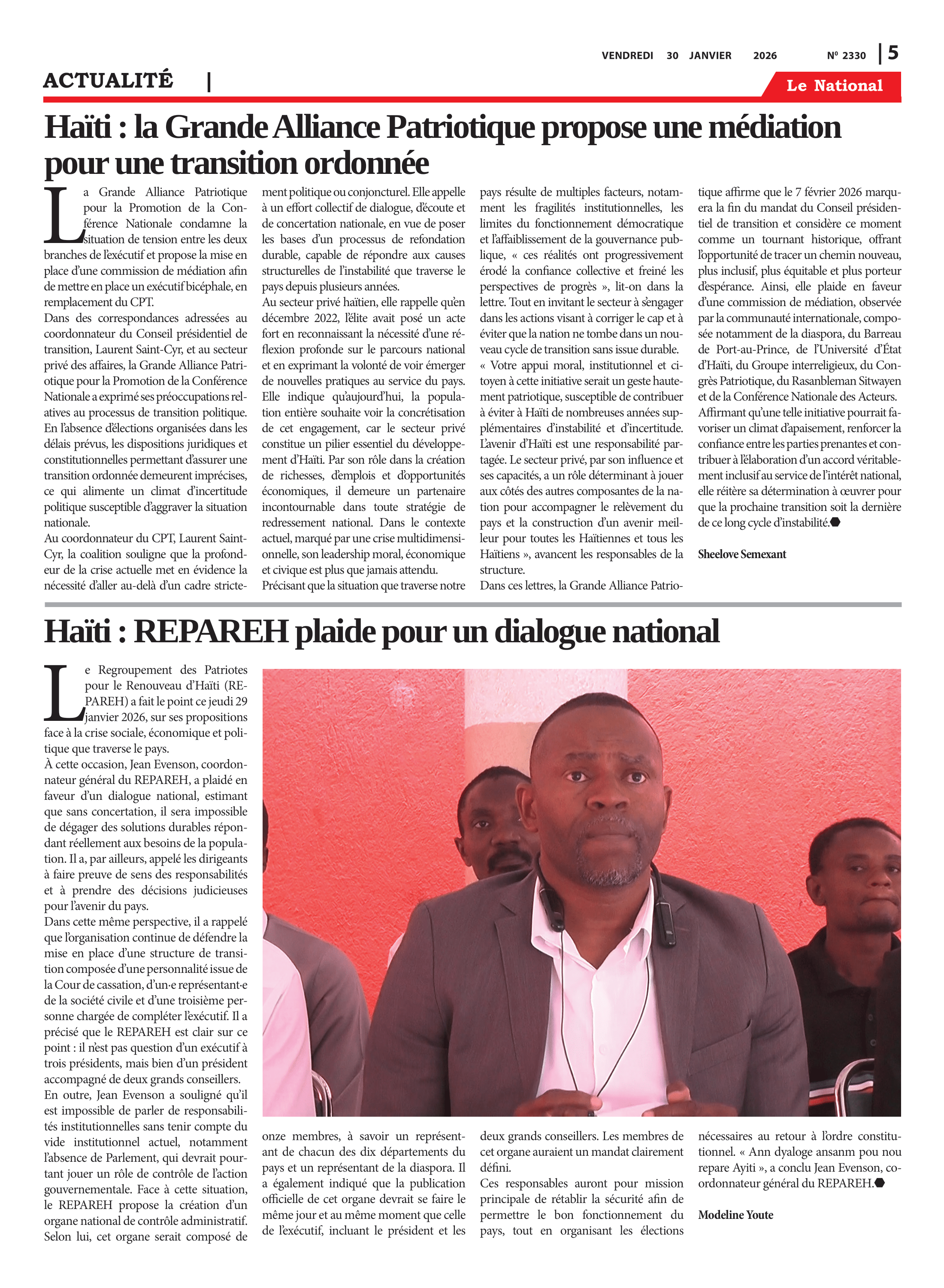 Page 5 de l'édition 2330