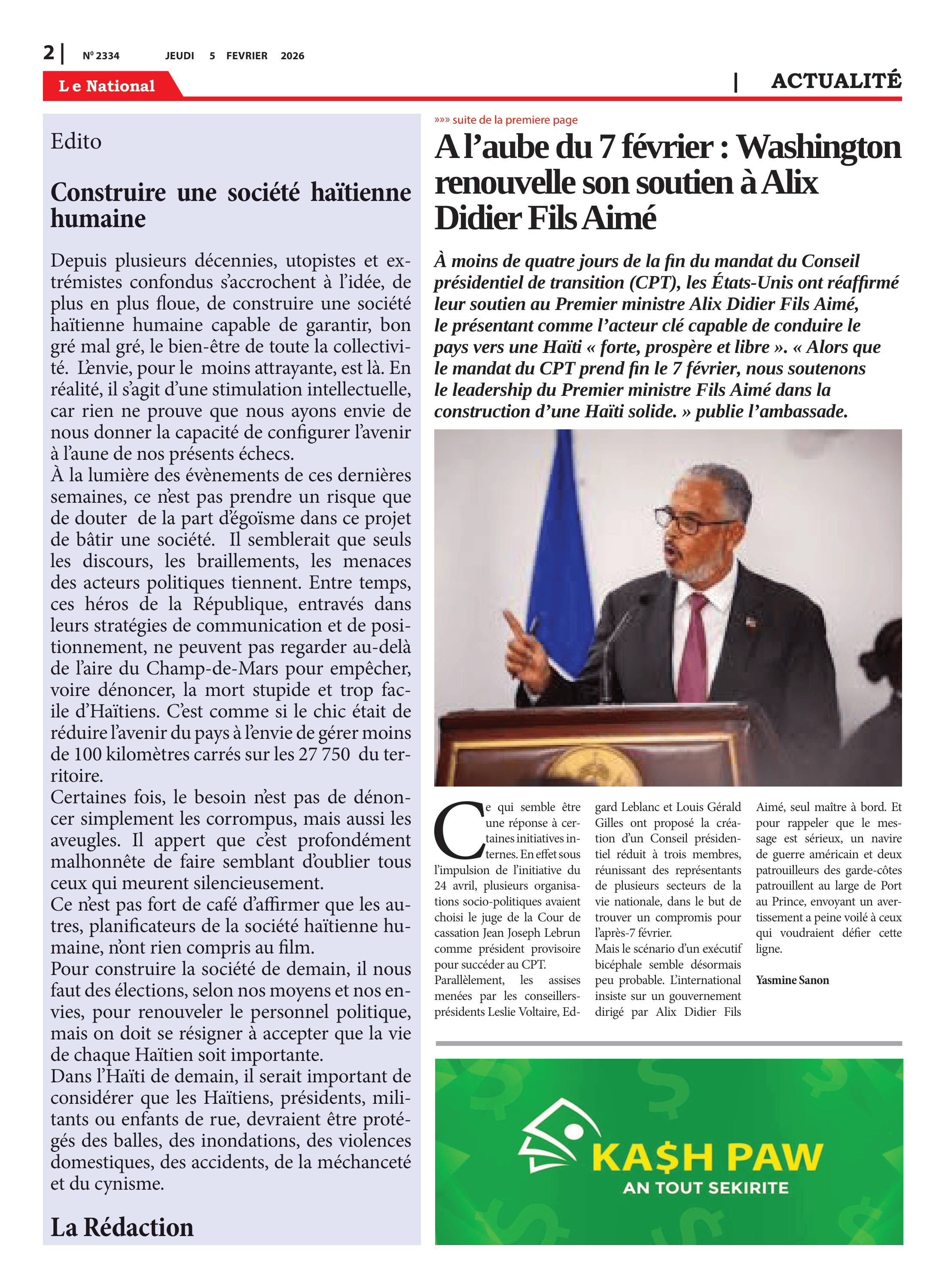 Page 2 de l'édition 2334