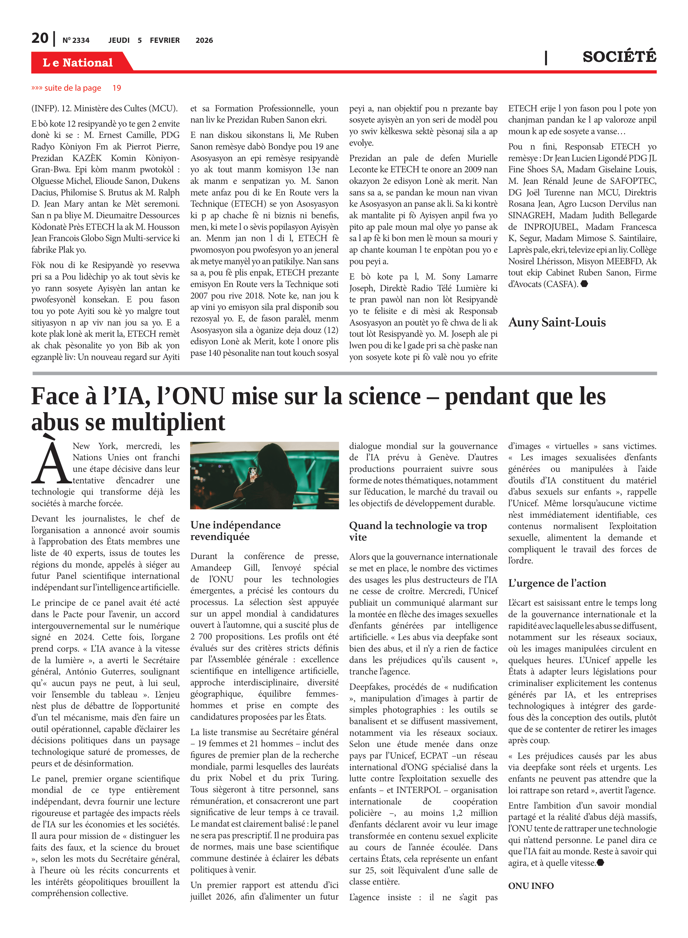 Page 20 de l'édition 2334
