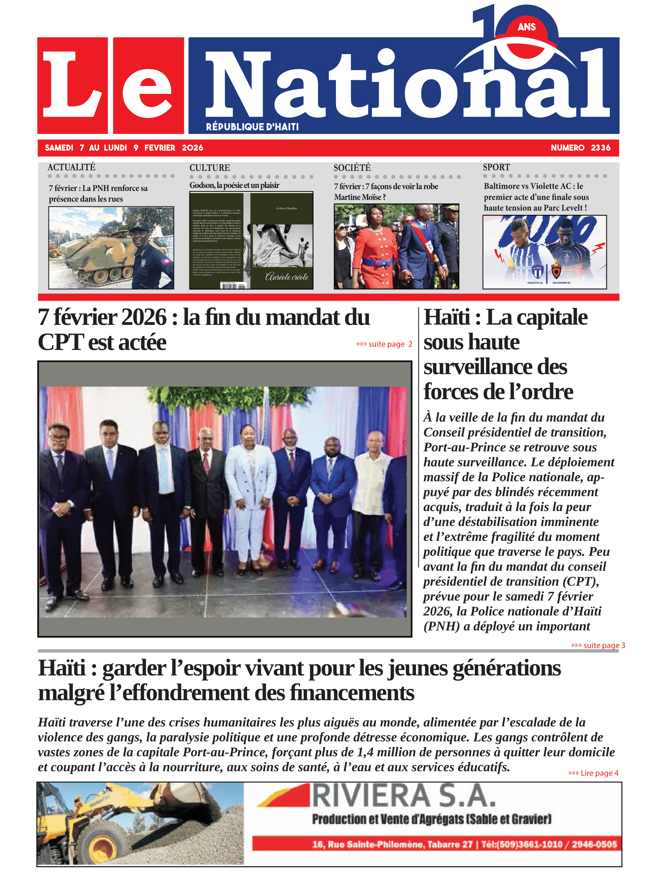 Page 1 de l'édition 2336