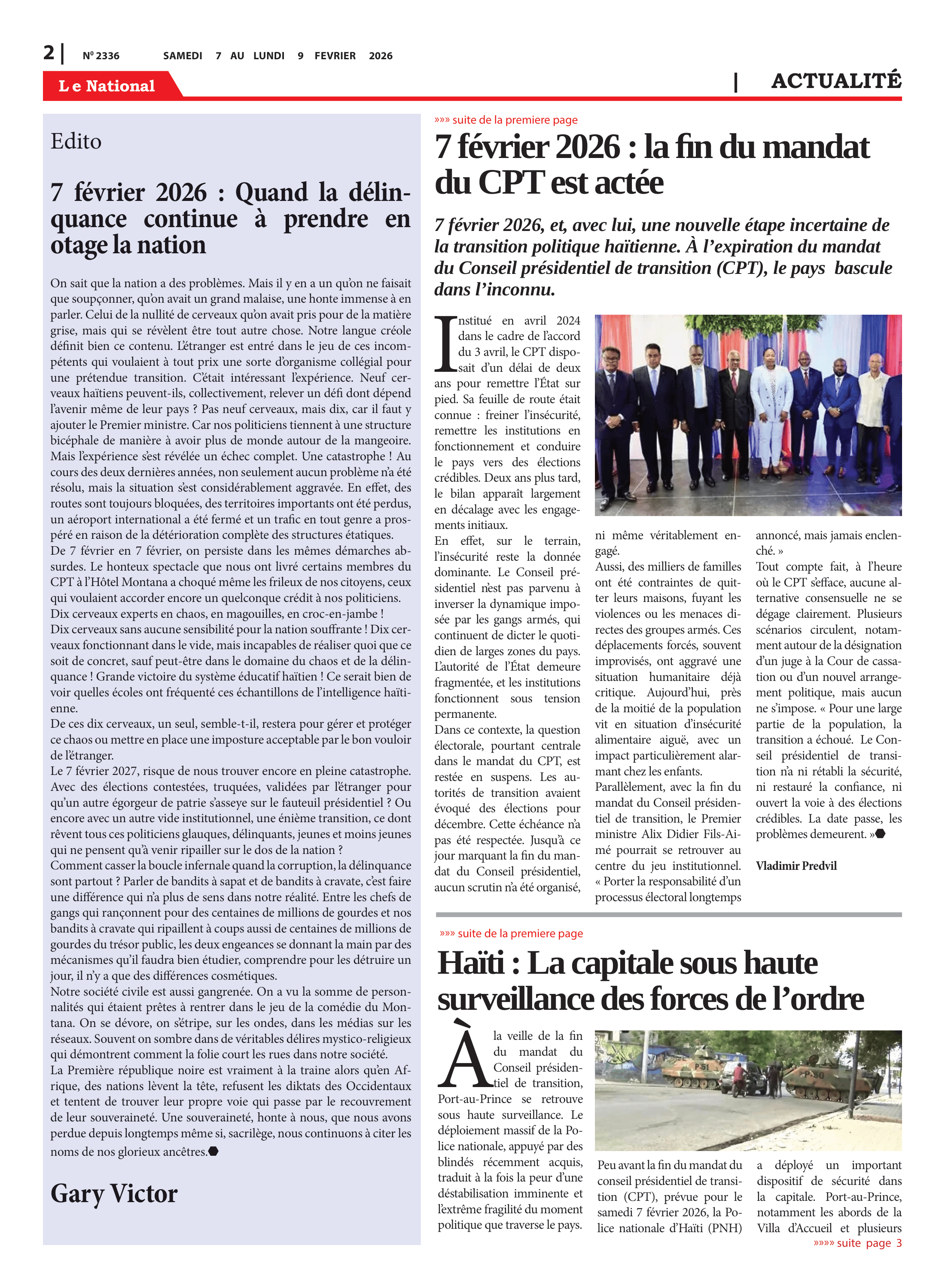 Page 2 de l'édition 2336