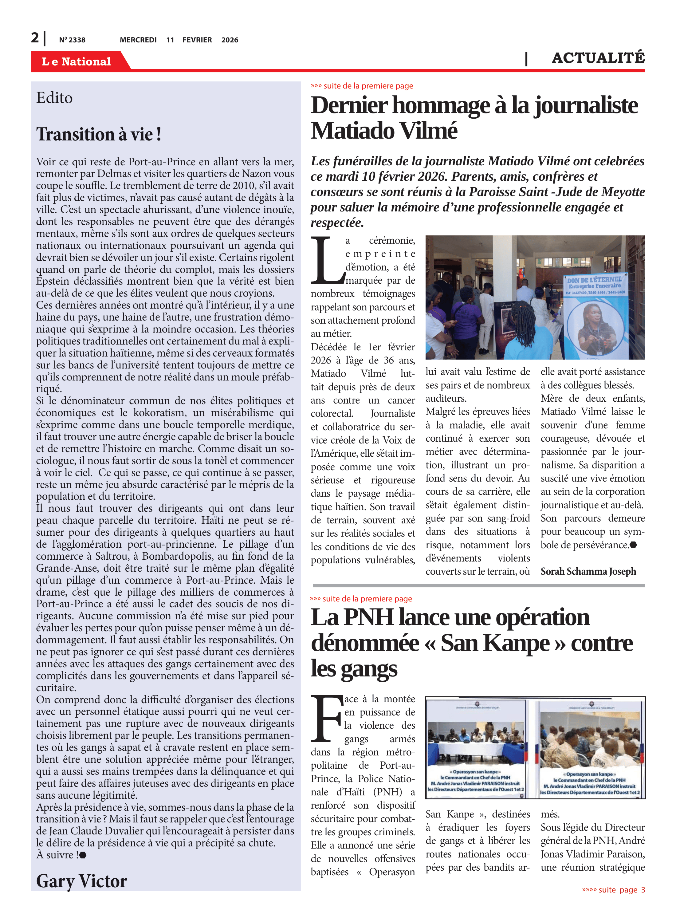 Page 2 de l'édition 2338