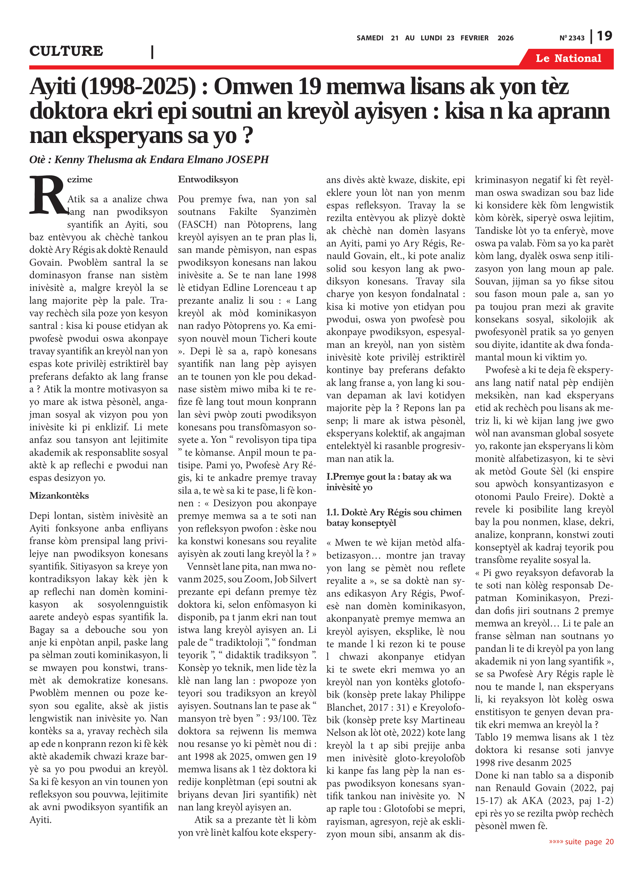 Page 19 de l'édition 2343