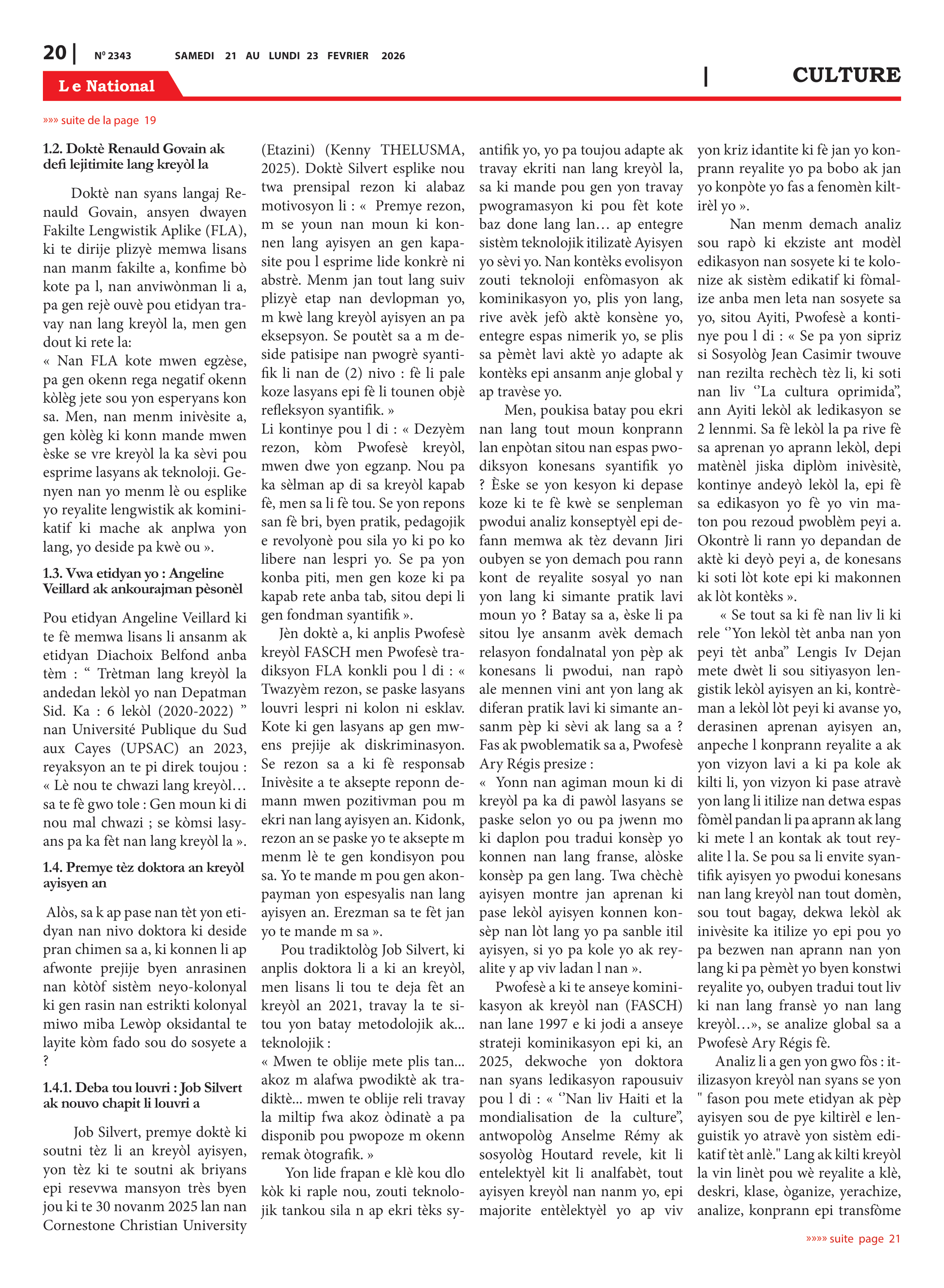 Page 20 de l'édition 2343