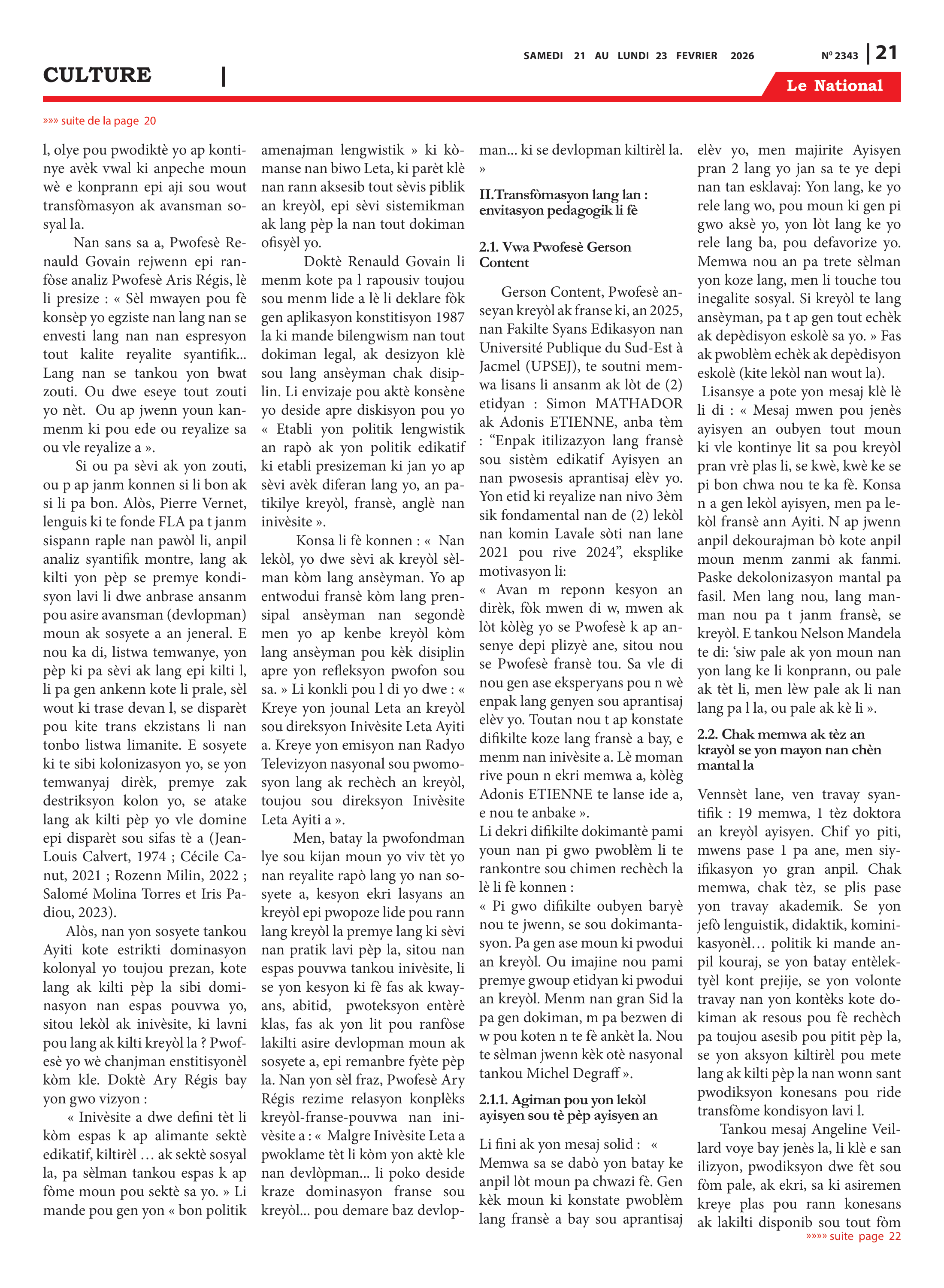 Page 21 de l'édition 2343