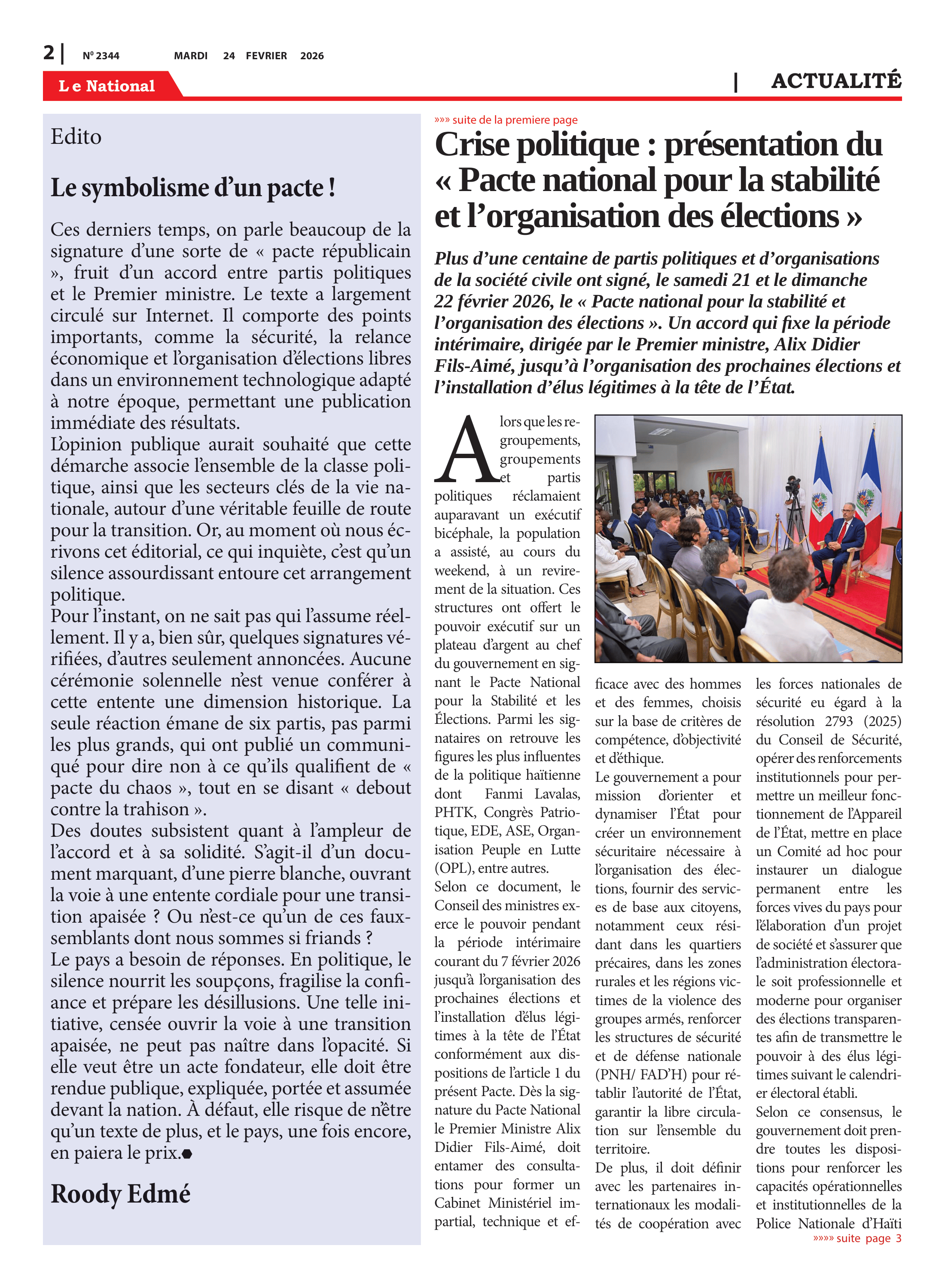 Page 2 de l'édition 2344