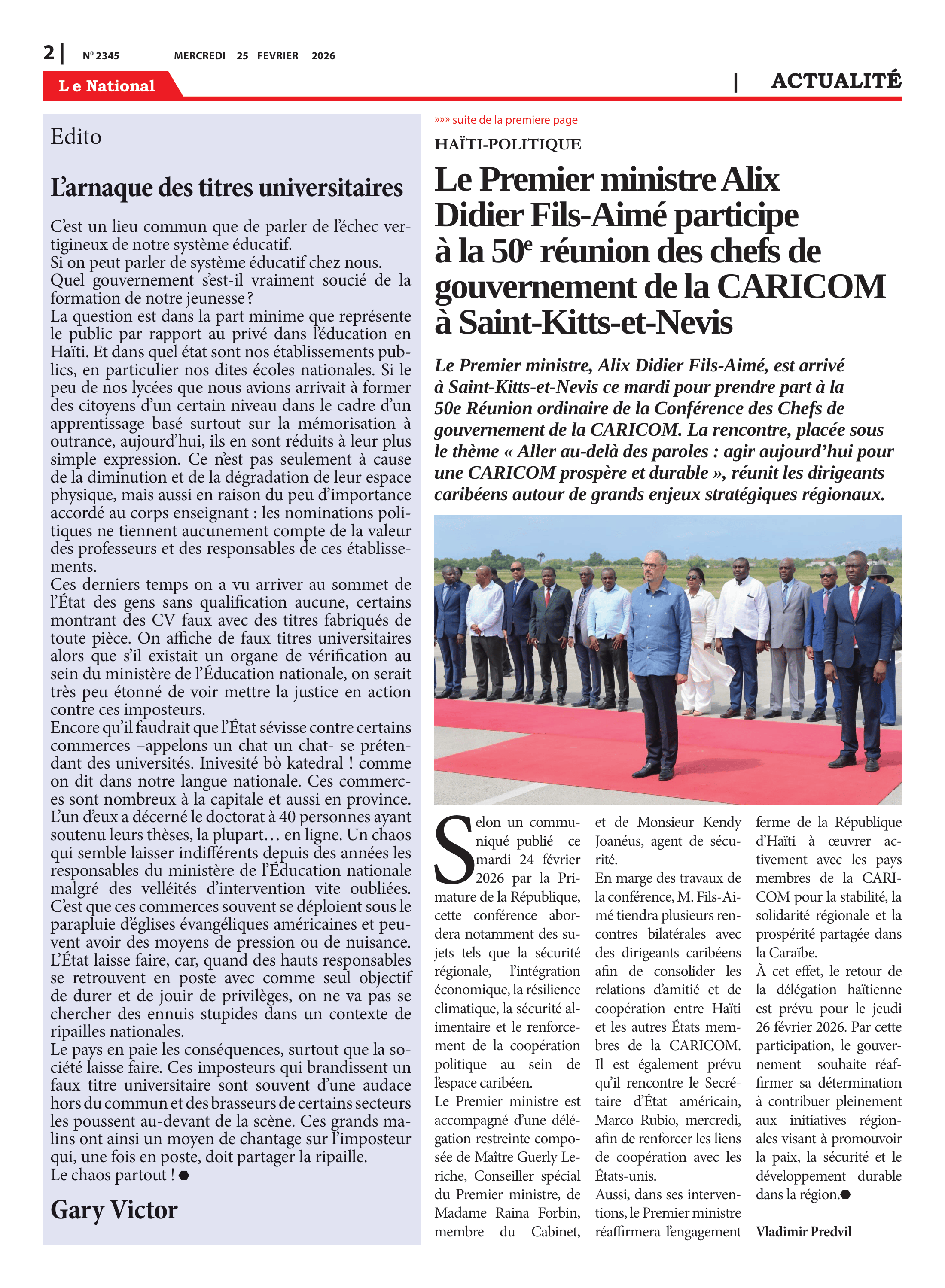 Page 2 de l'édition 2345
