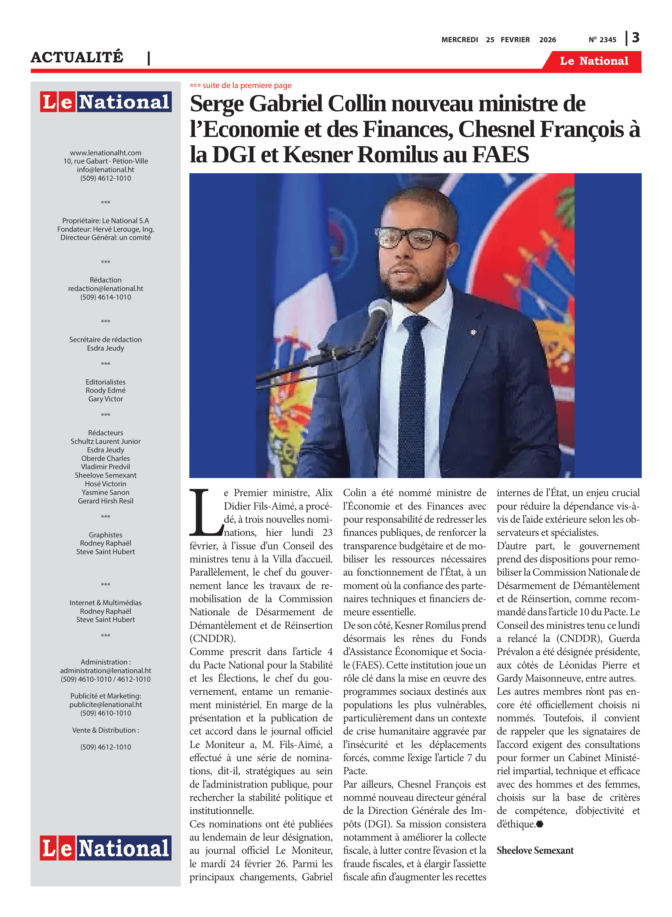 Page 3 de l'édition 2345