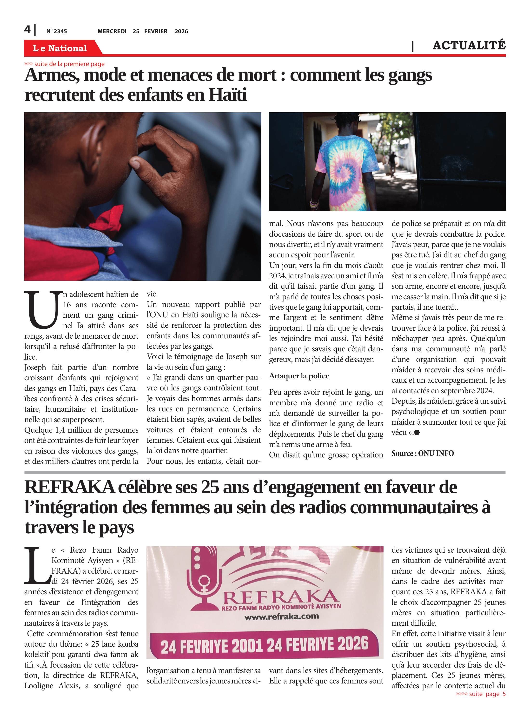 Page 4 de l'édition 2345