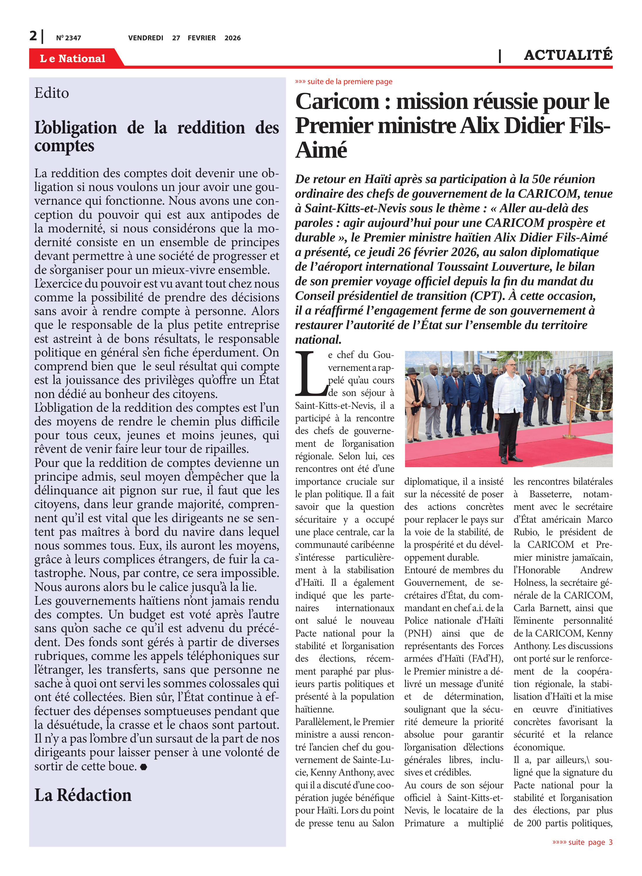 Page 2 de l'édition 2347