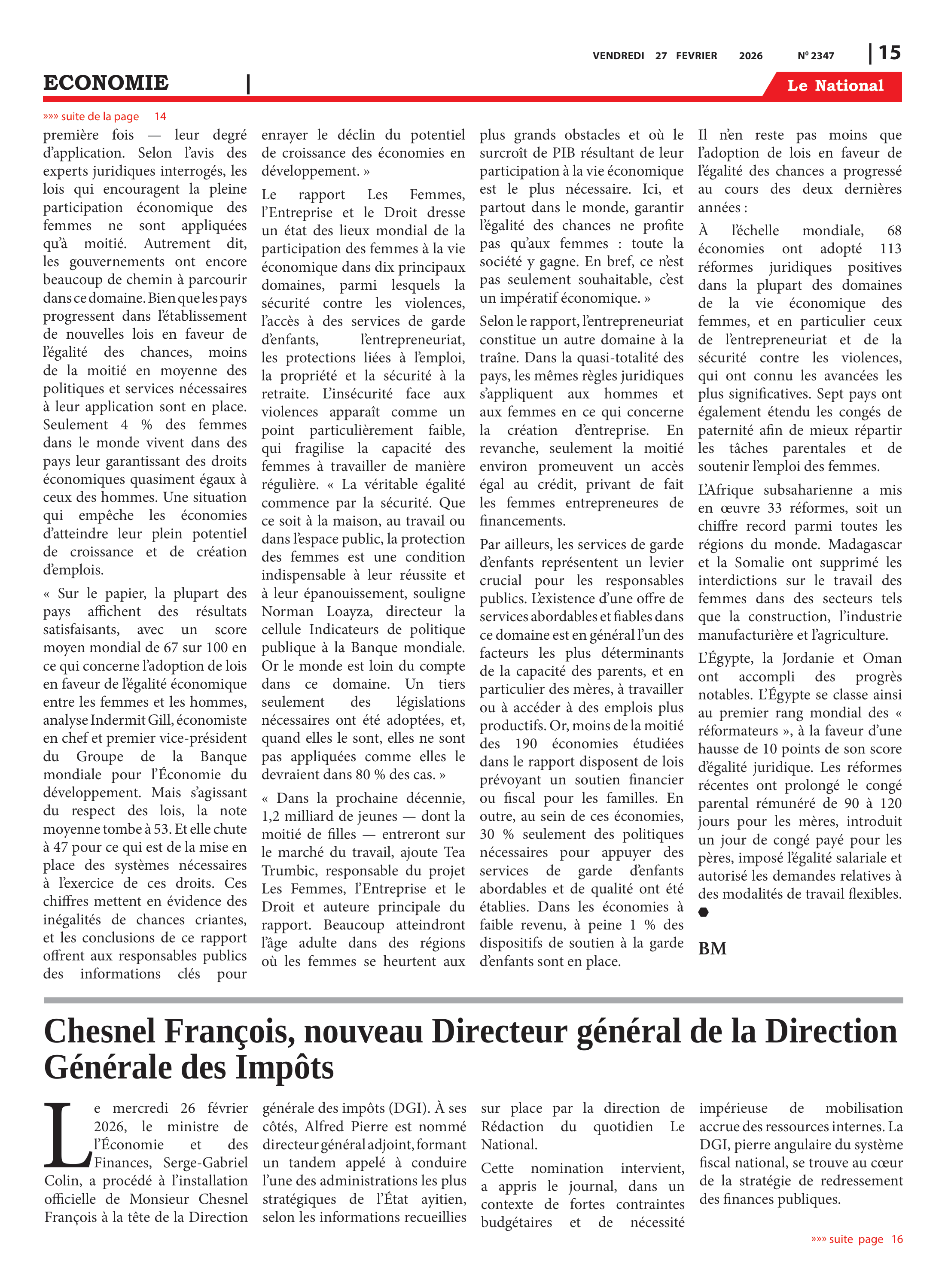 Page 15 de l'édition 2347