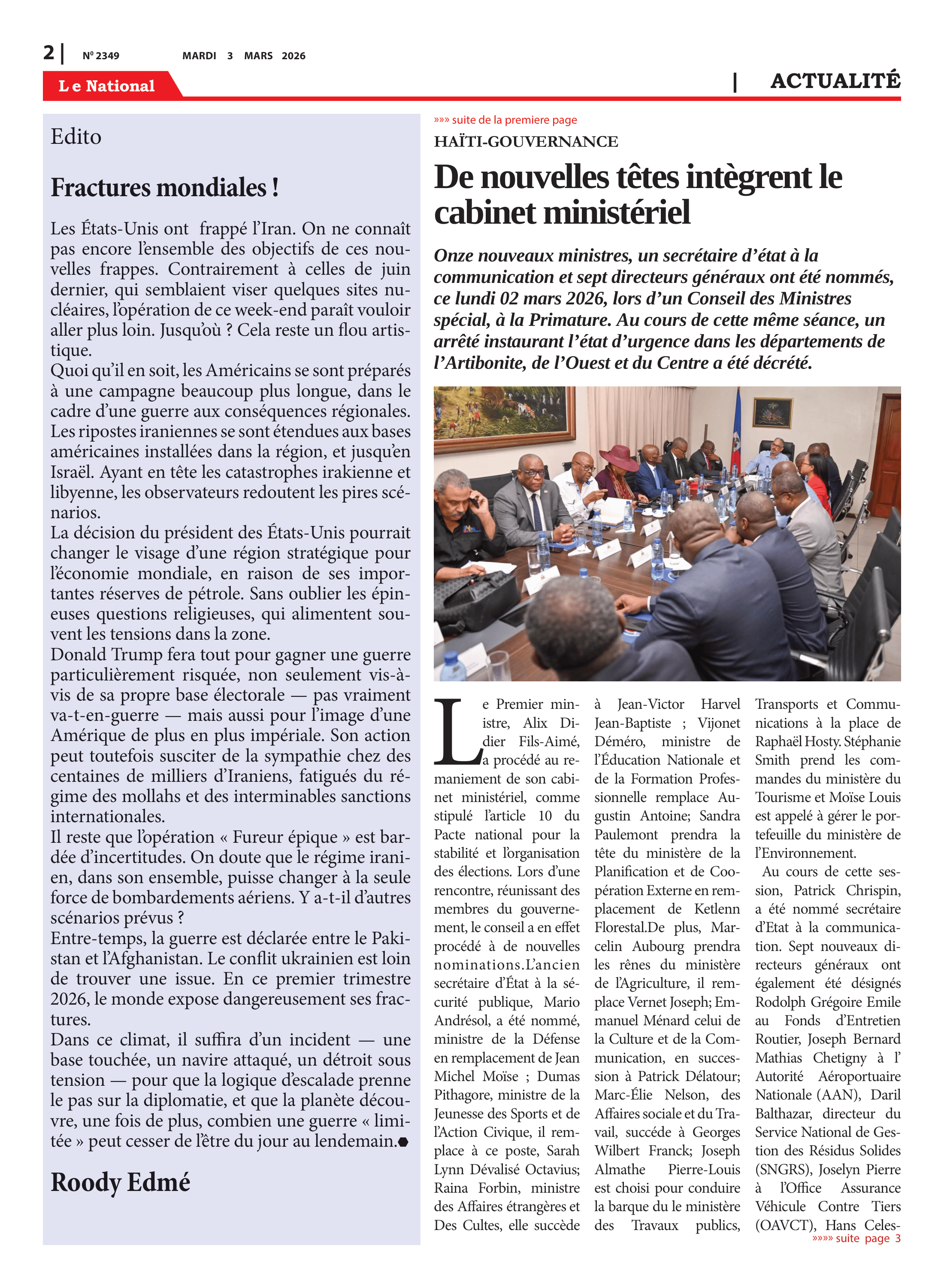 Page 2 de l'édition 2349