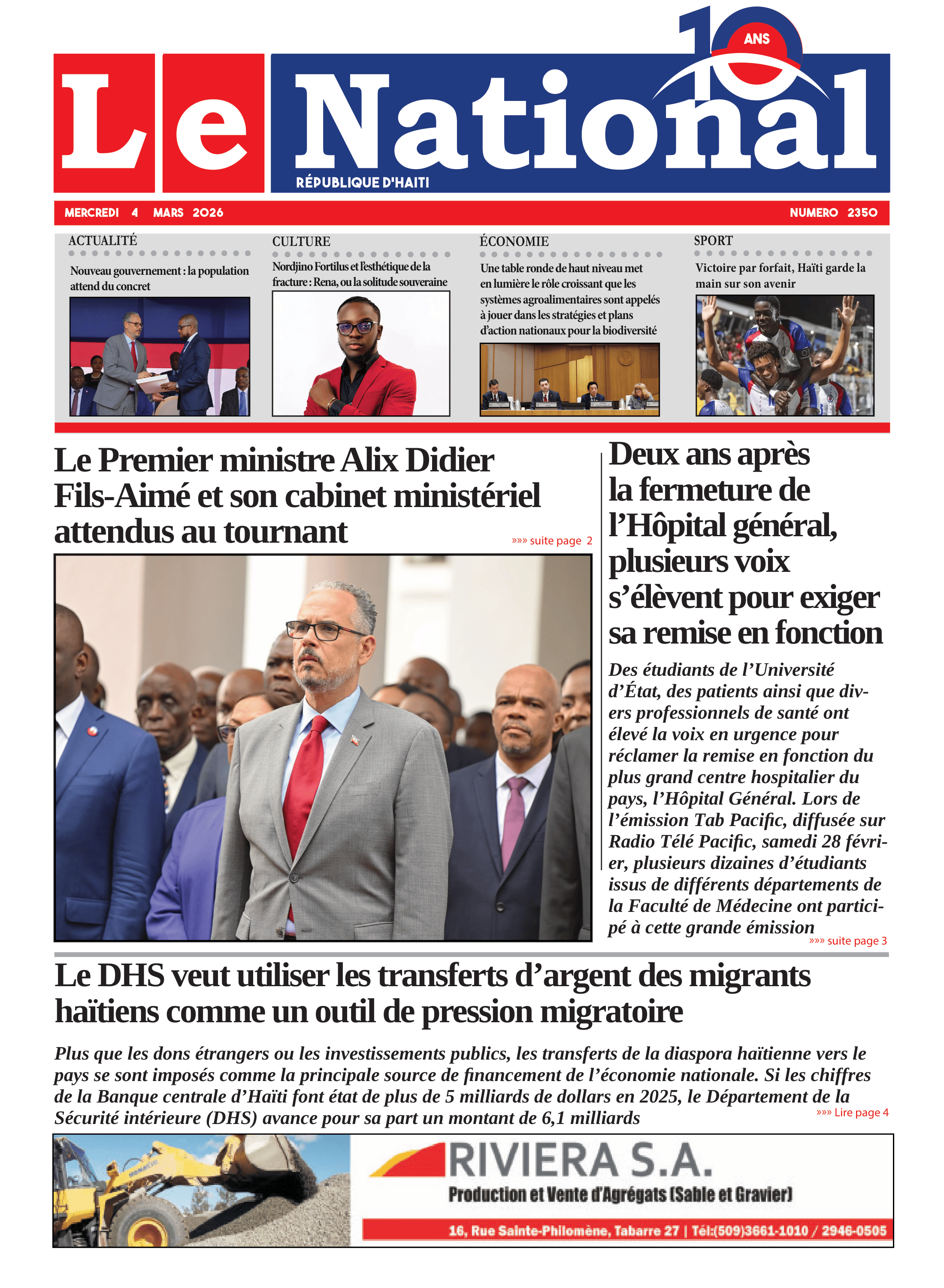Page 1 de l'édition 2350