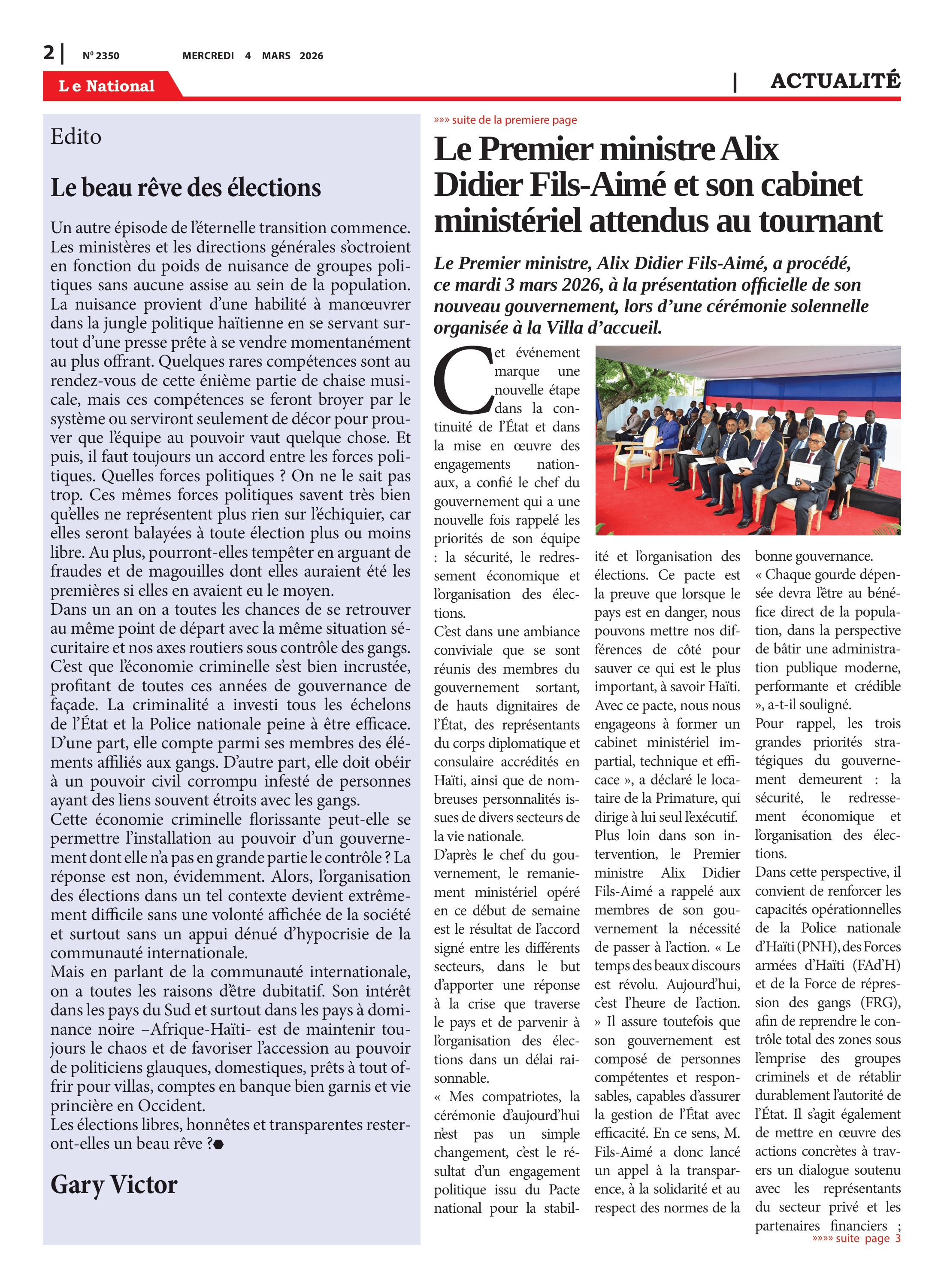 Page 2 de l'édition 2350