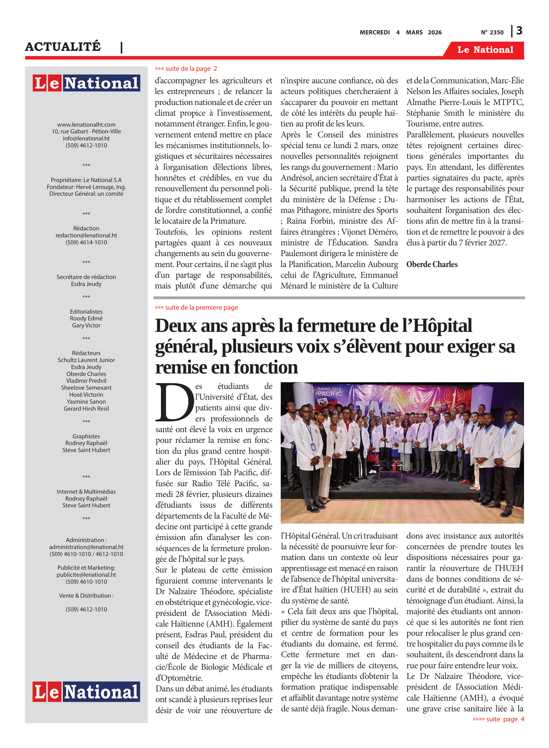 Page 3 de l'édition 2350