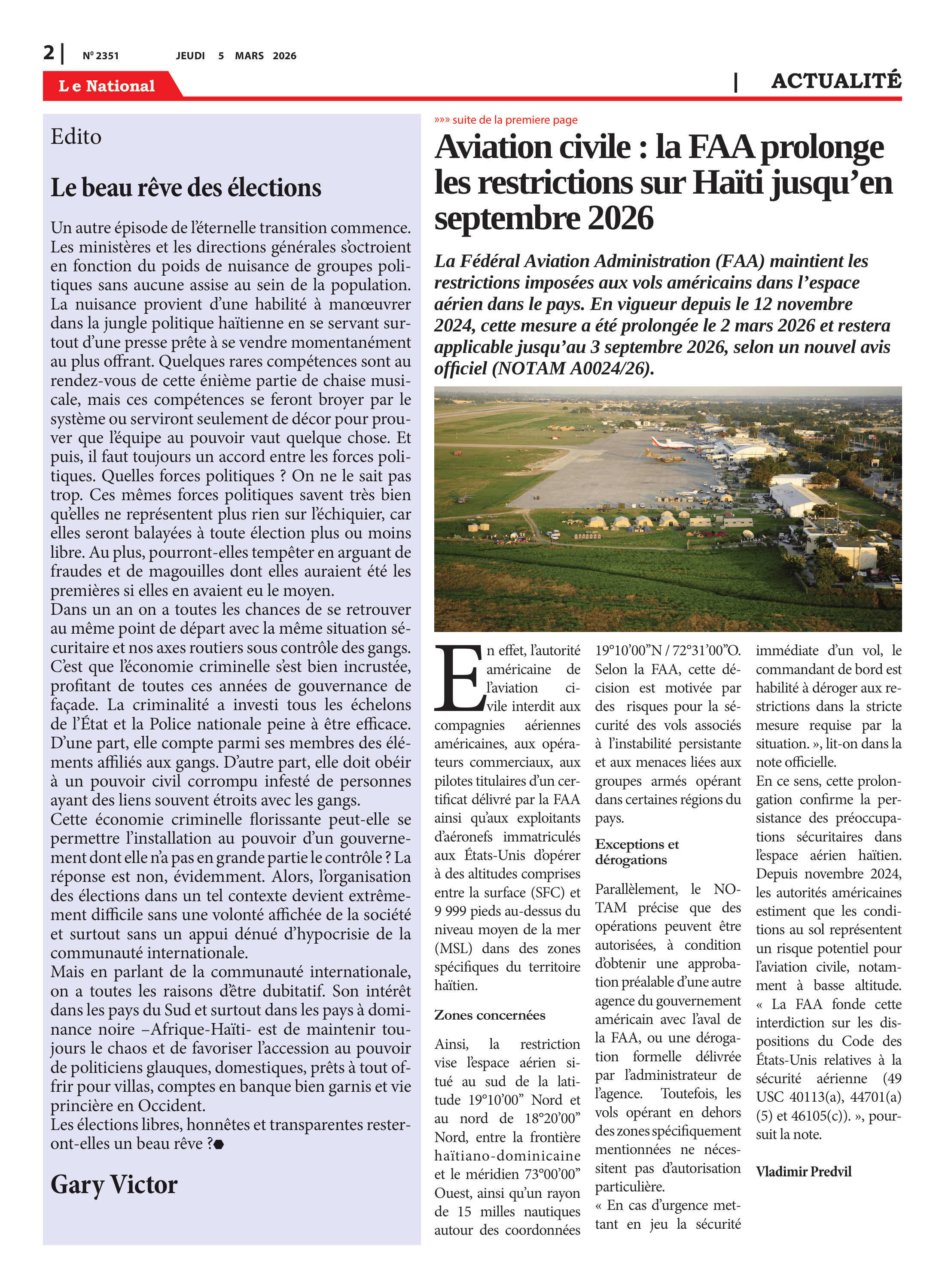 Page 2 de l'édition 2351