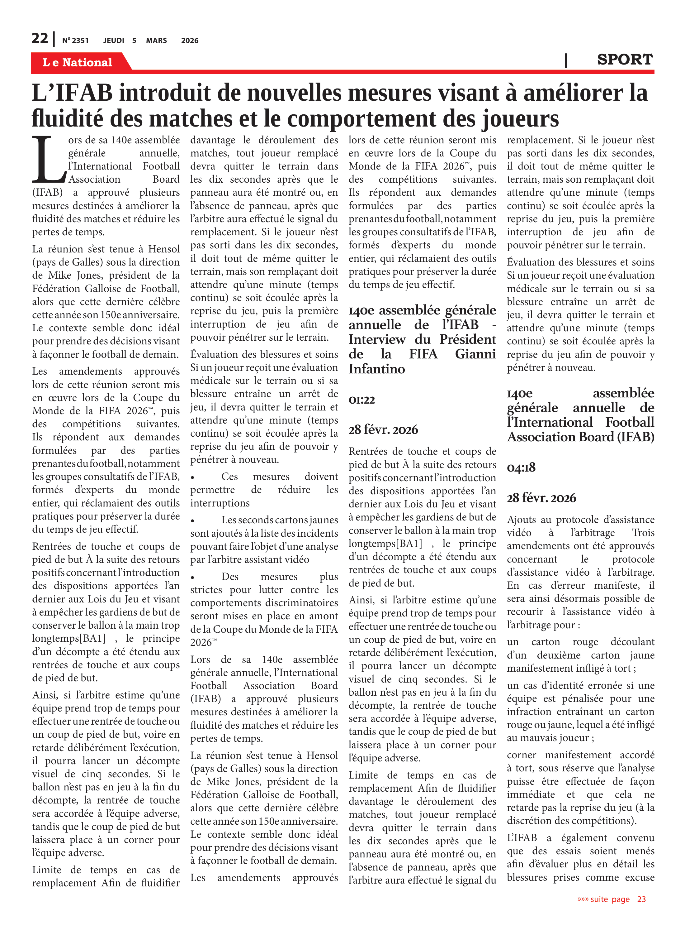 Page 22 de l'édition 2351