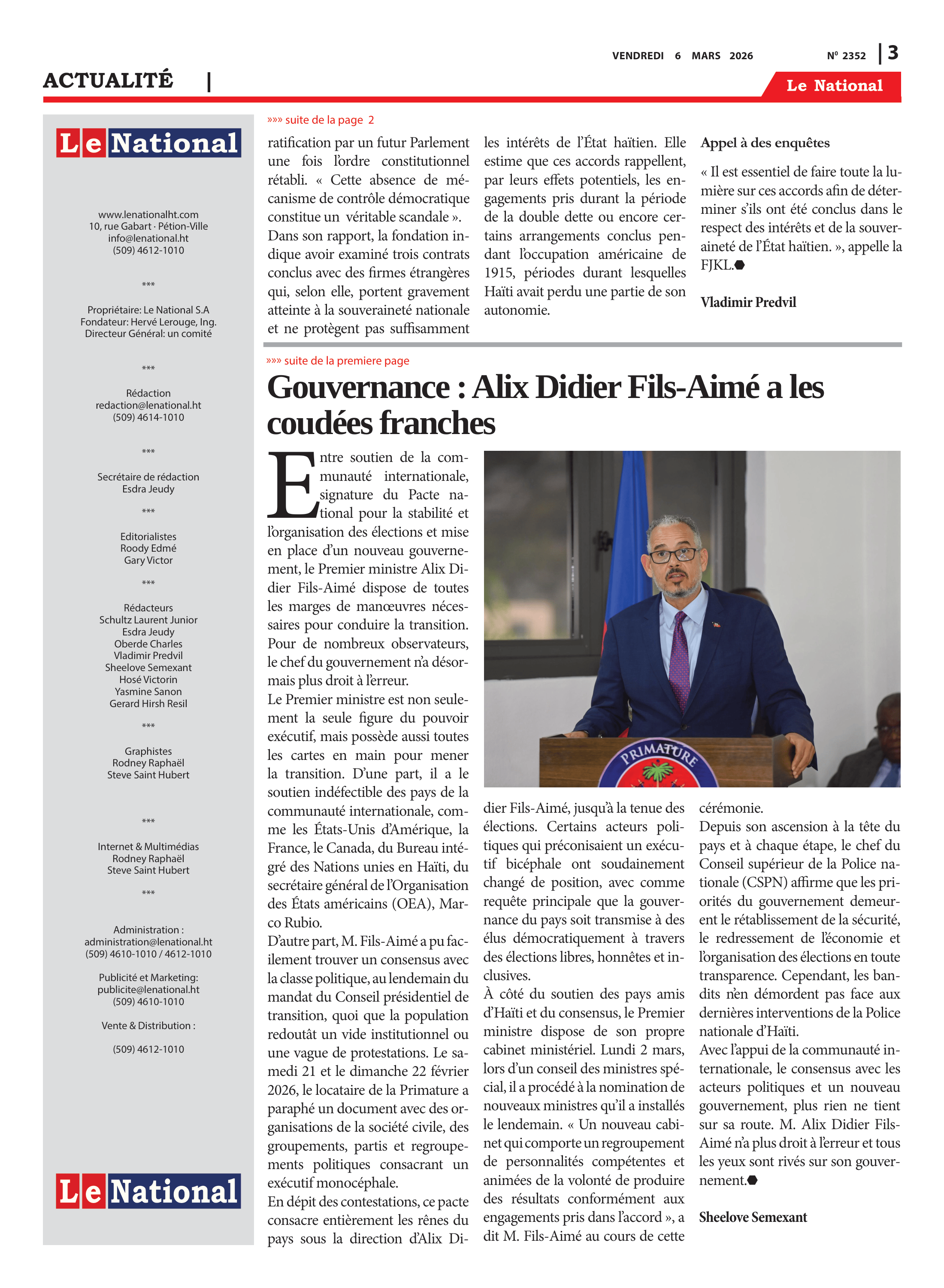 Page 3 de l'édition 2352