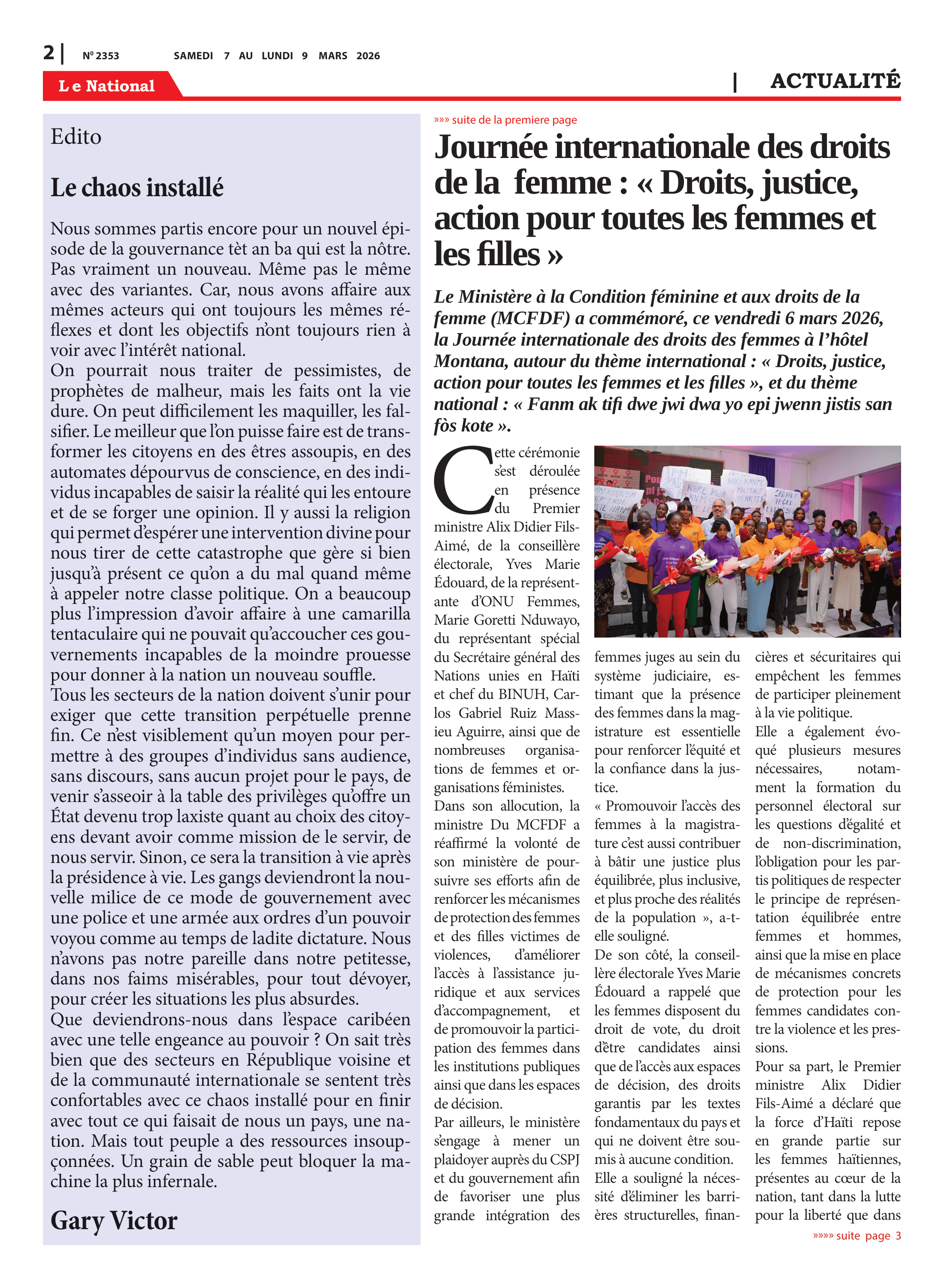 Page 2 de l'édition 2353