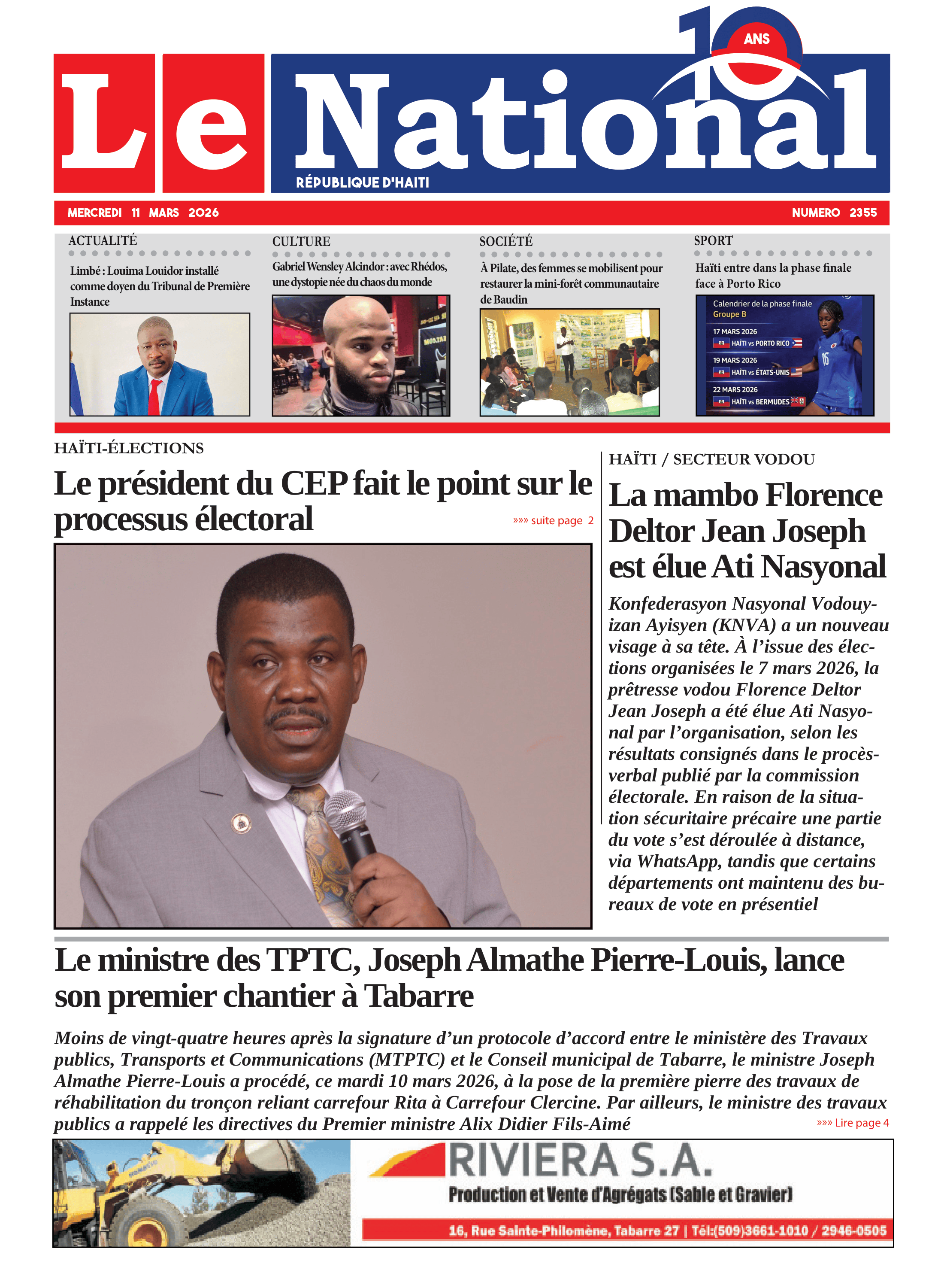 Page 1 de l'édition 2355