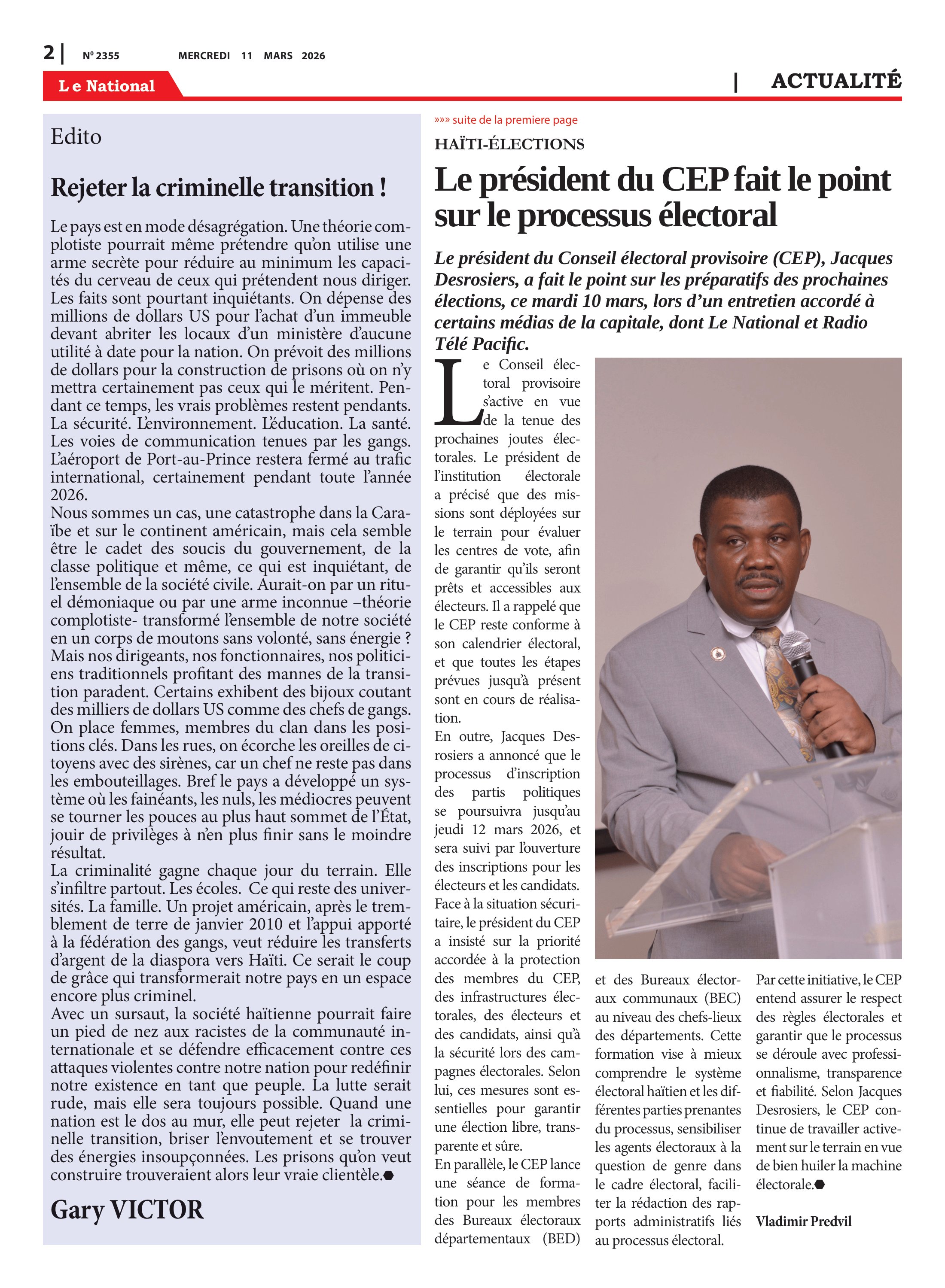 Page 2 de l'édition 2355