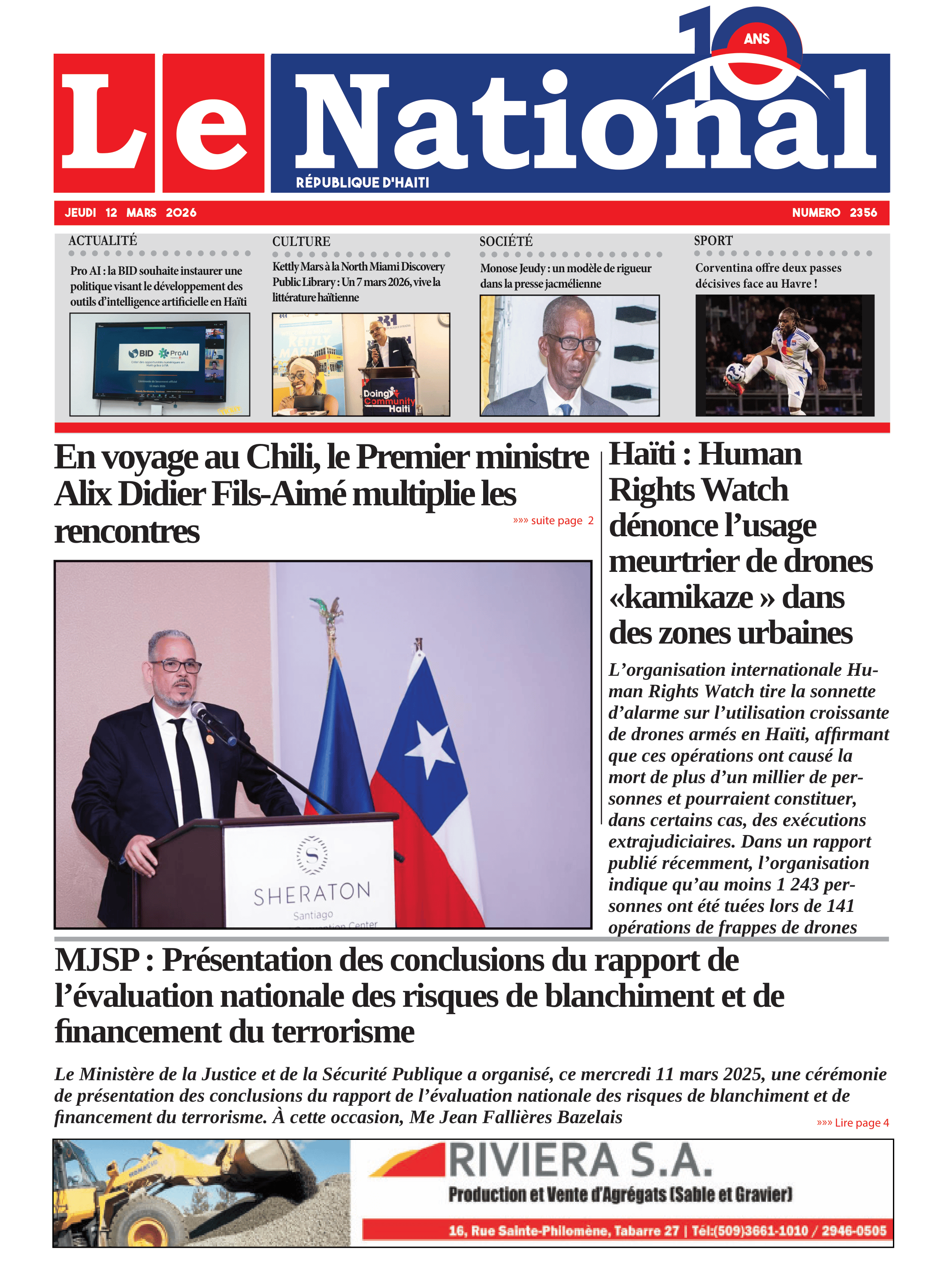 Page 1 de l'édition 2356