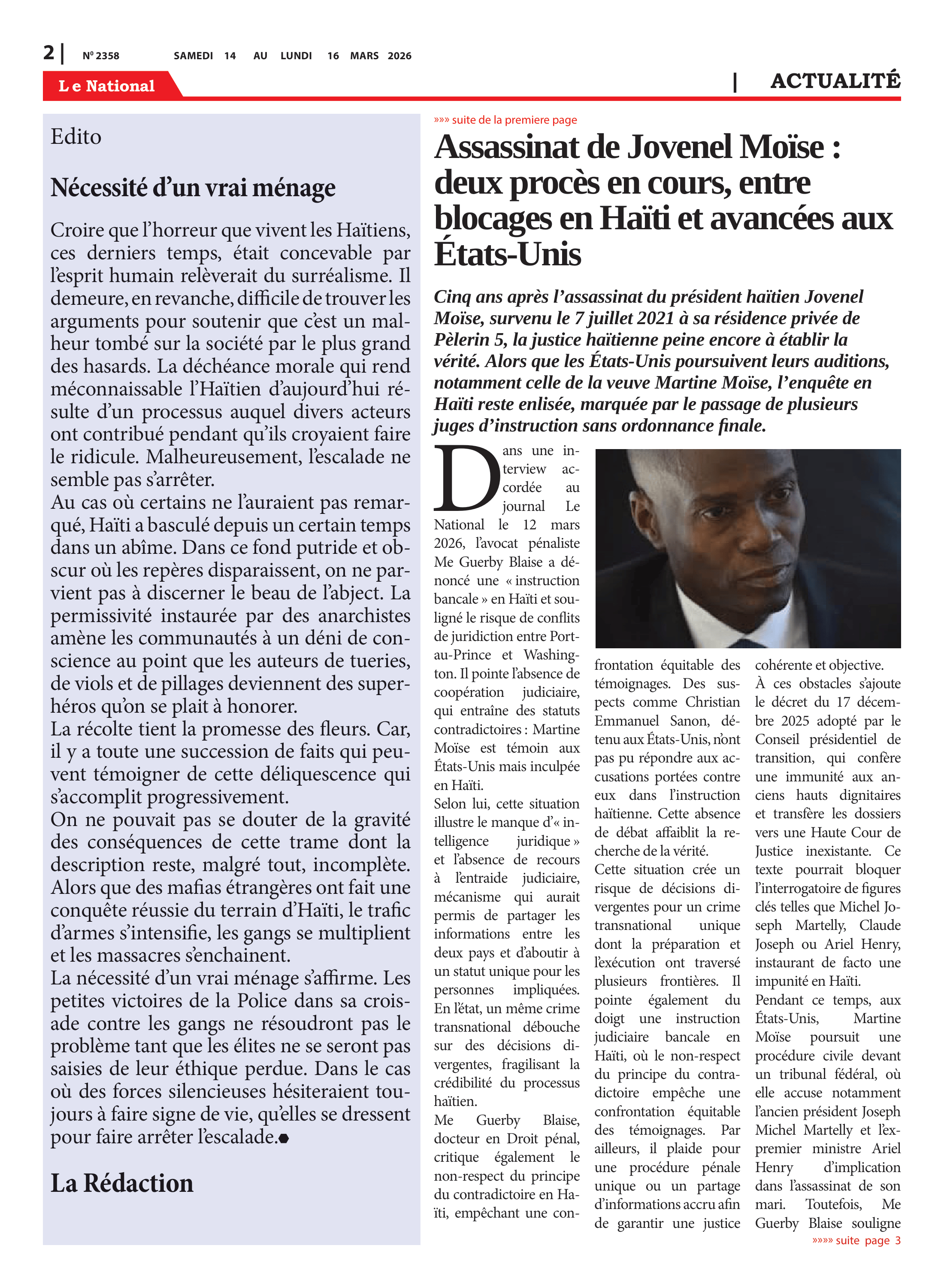 Page 2 de l'édition 2358
