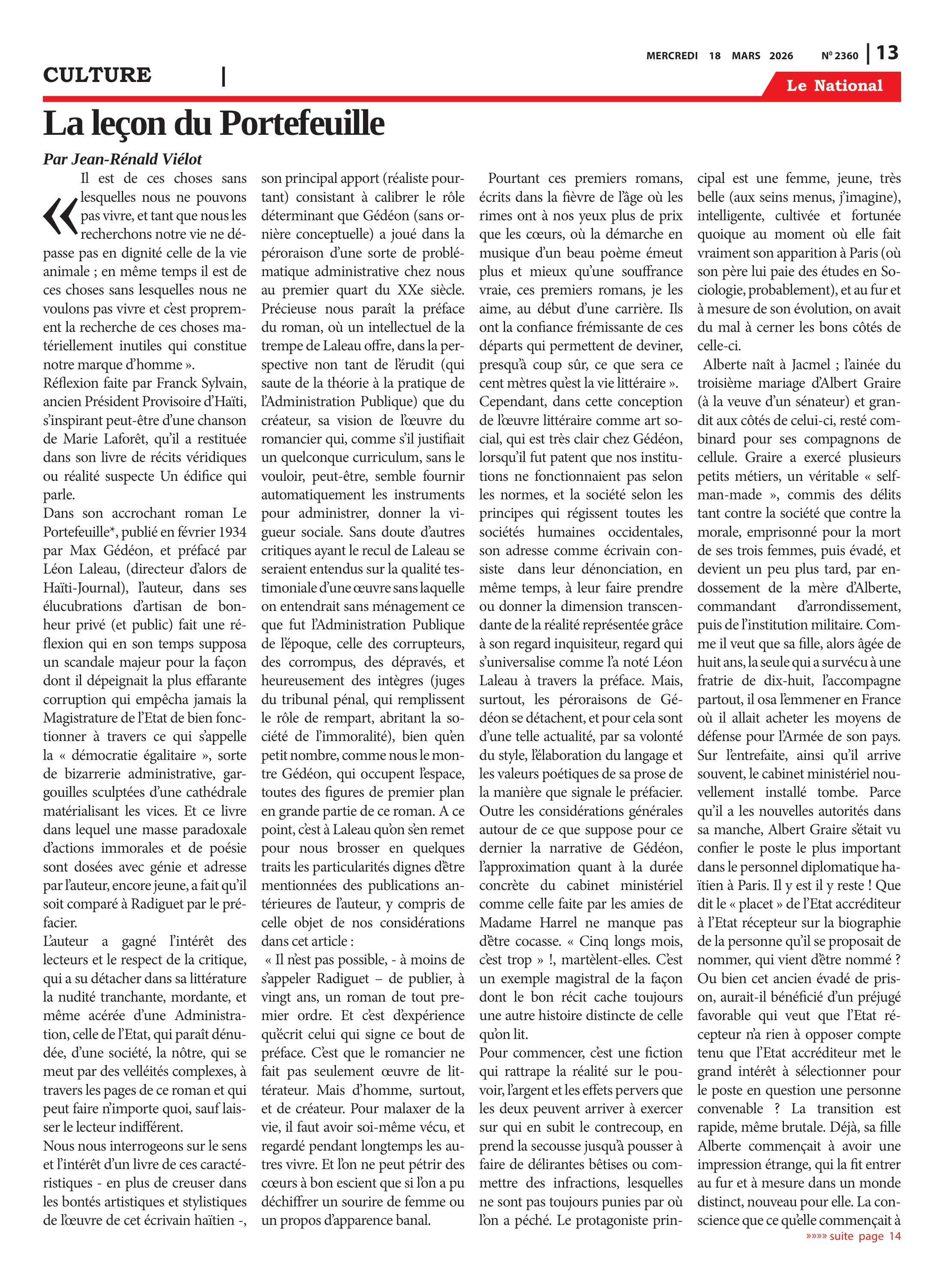Page 13 de l'édition 2360