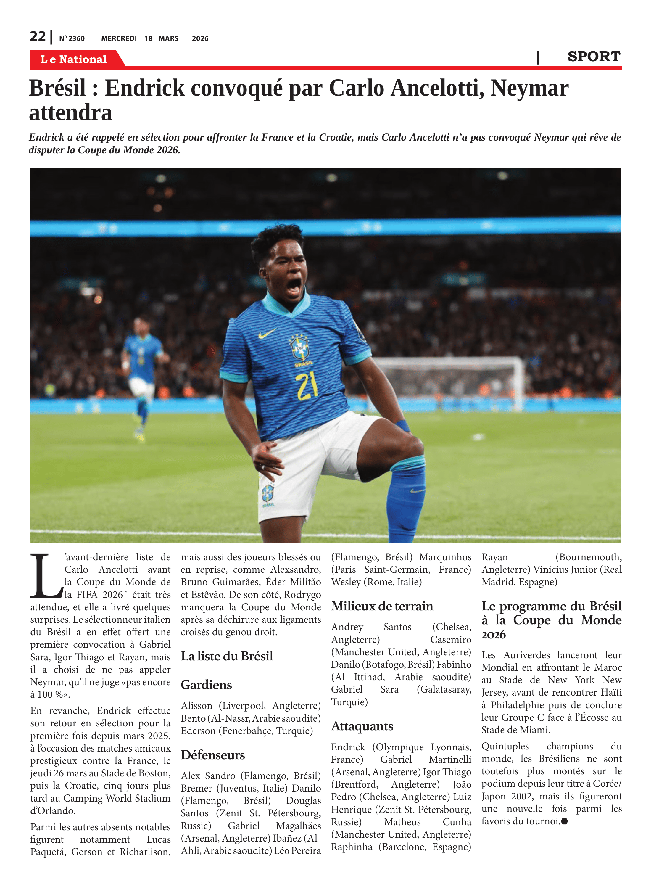 Page 22 de l'édition 2360