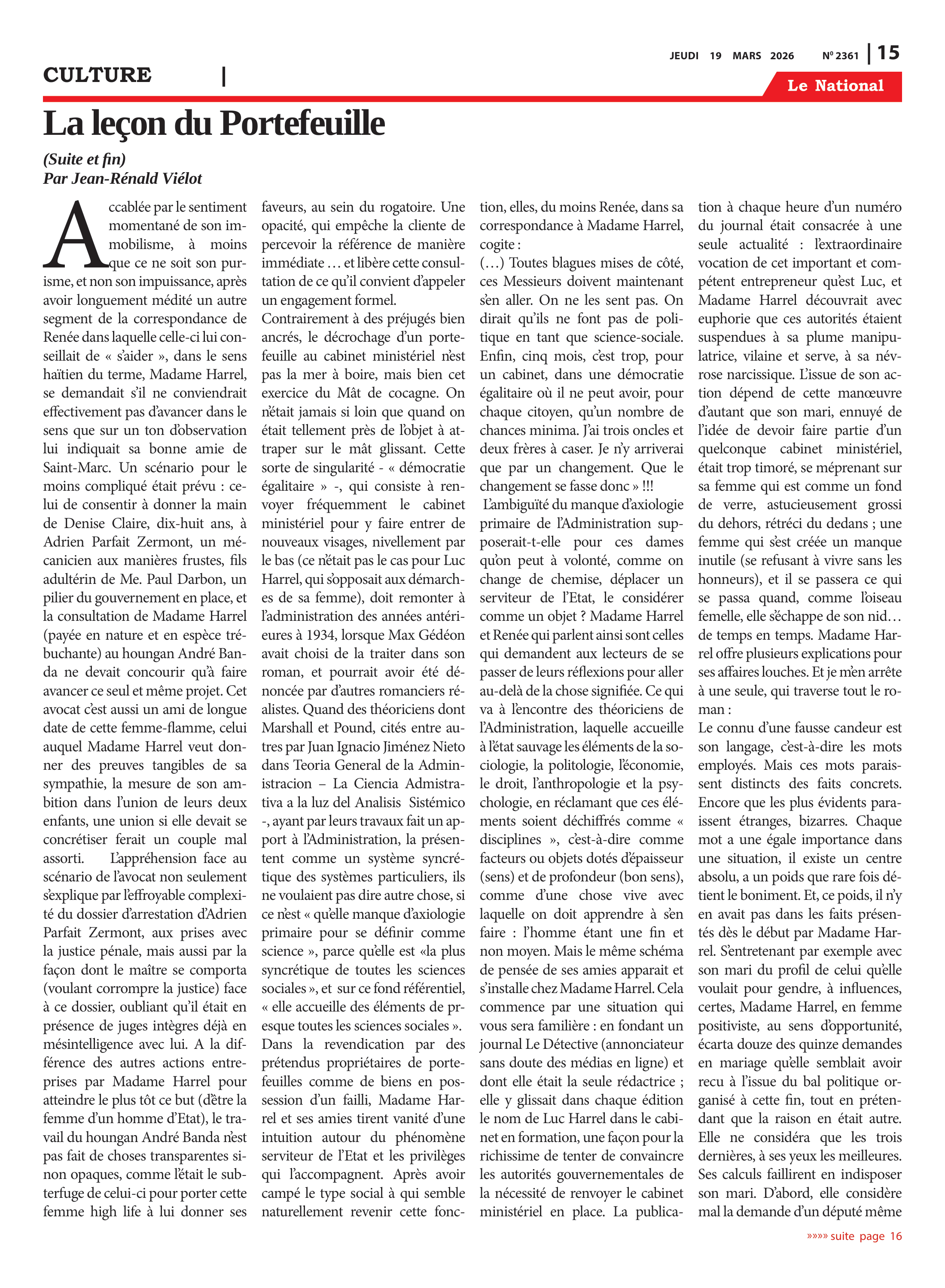 Page 15 de l'édition 2361
