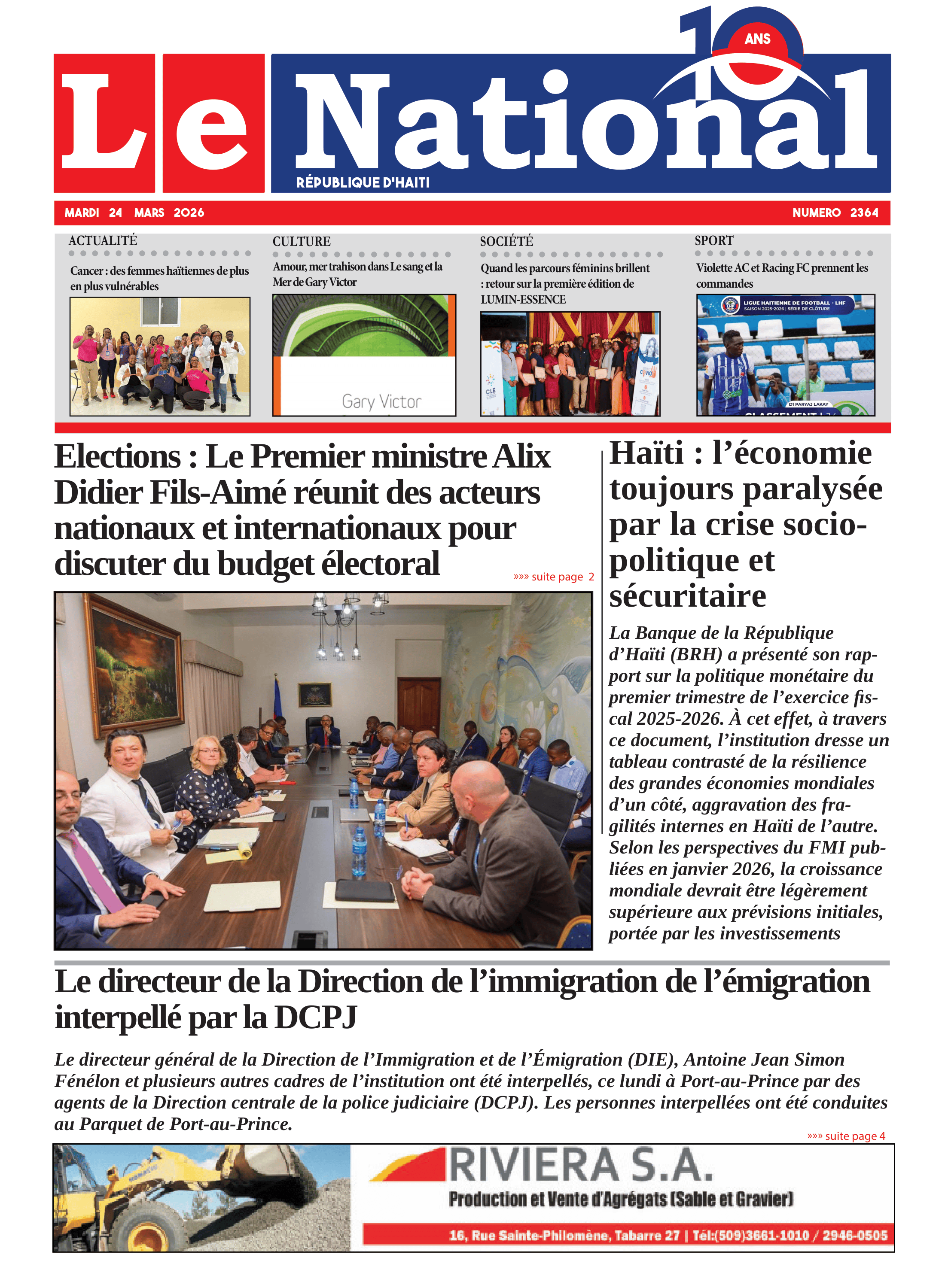 Page 1 de l'édition 2364