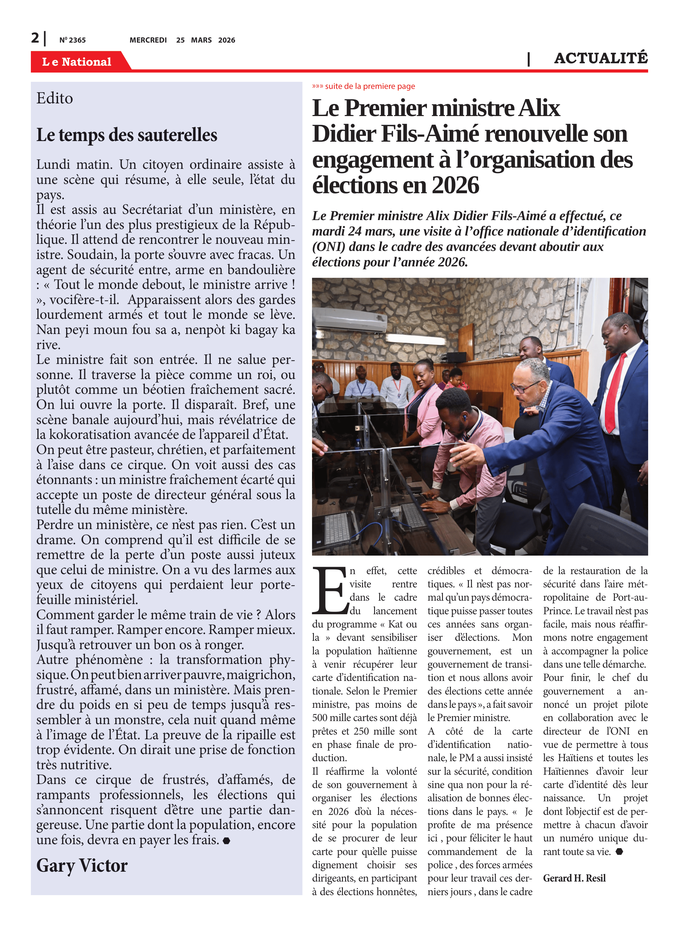 Page 2 de l'édition 2365