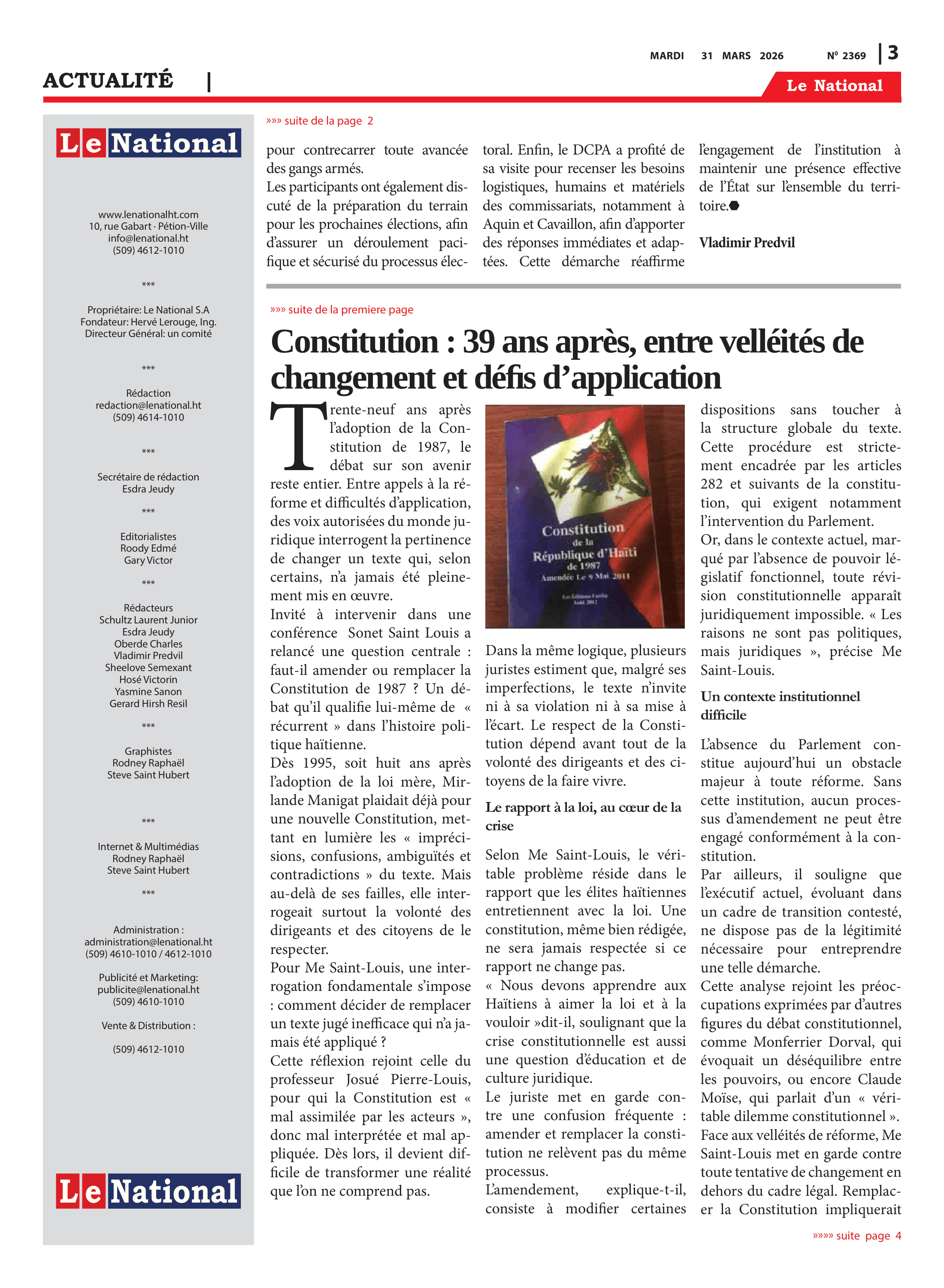 Page 3 de l'édition 2369