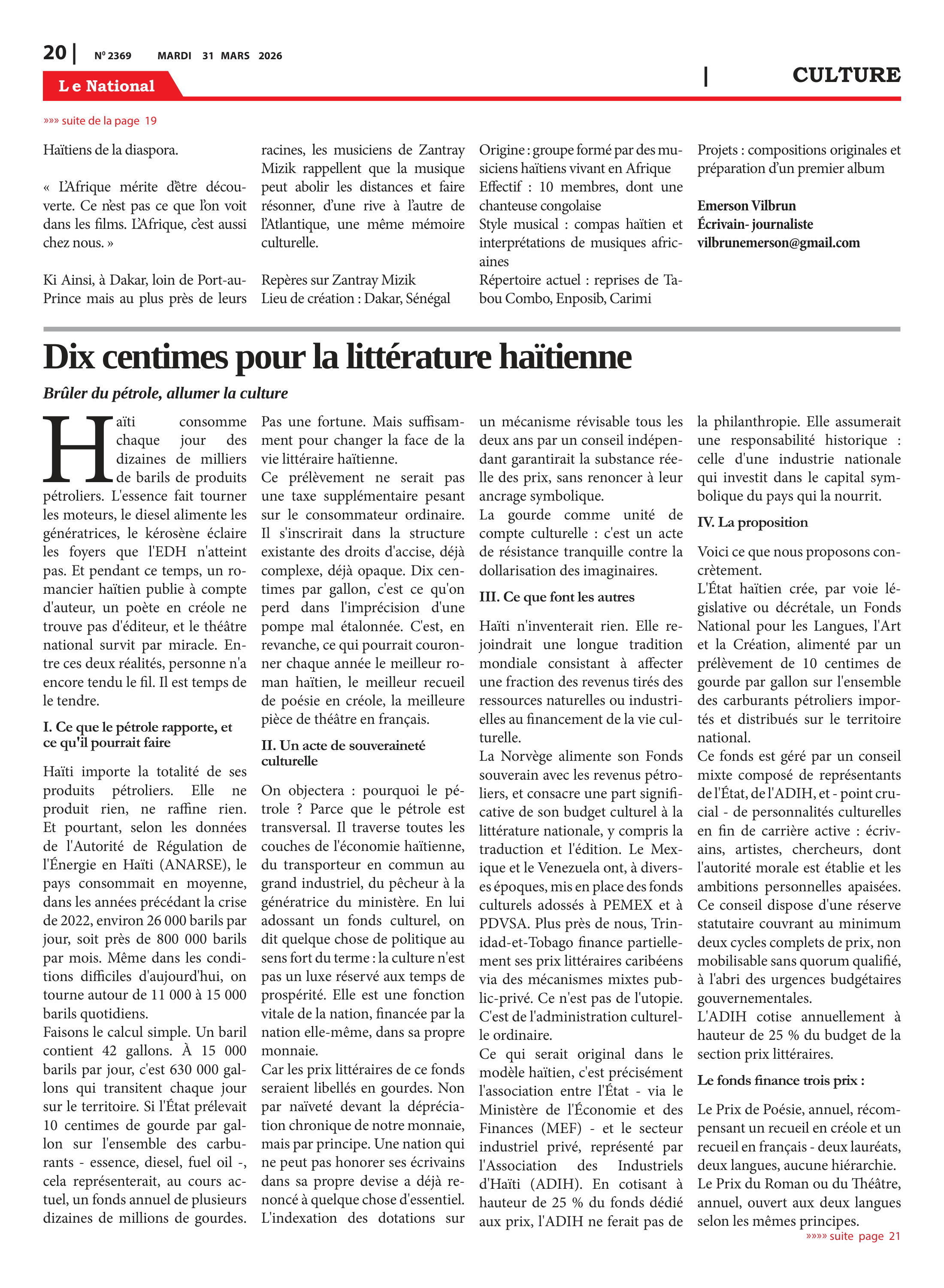 Page 20 de l'édition 2369