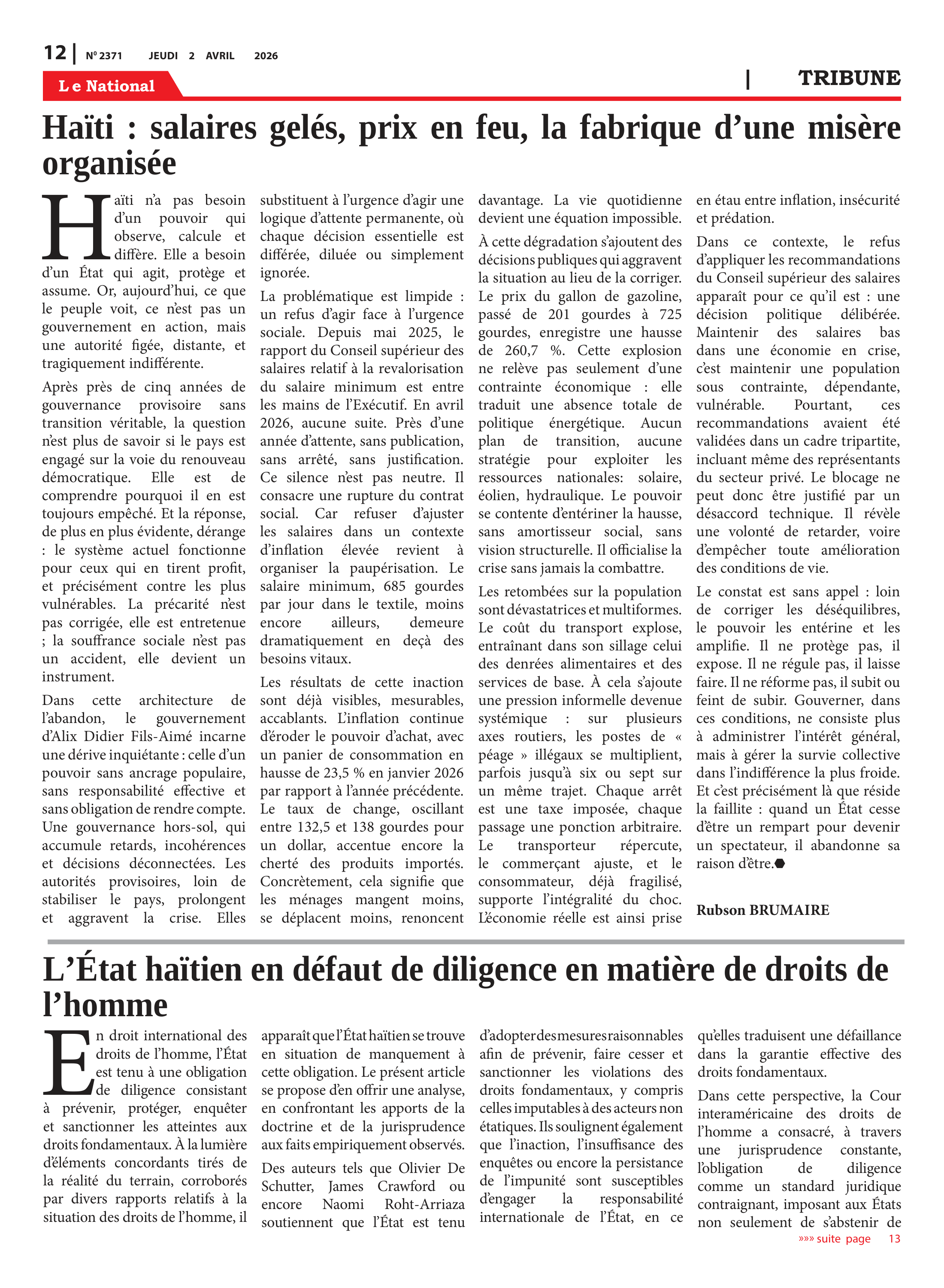 Page 12 de l'édition 2371