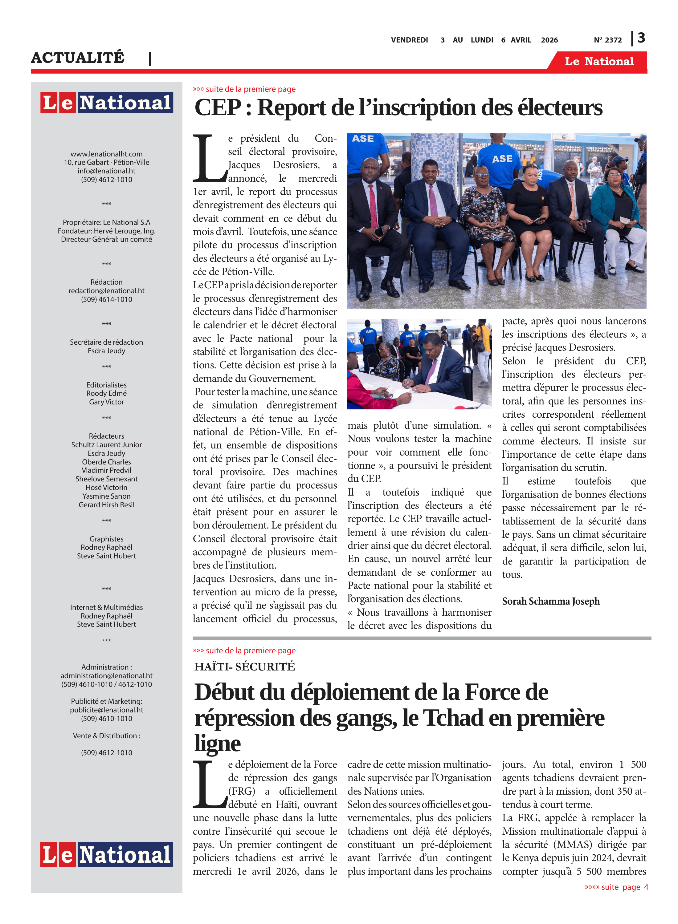 Page 3 de l'édition 2372