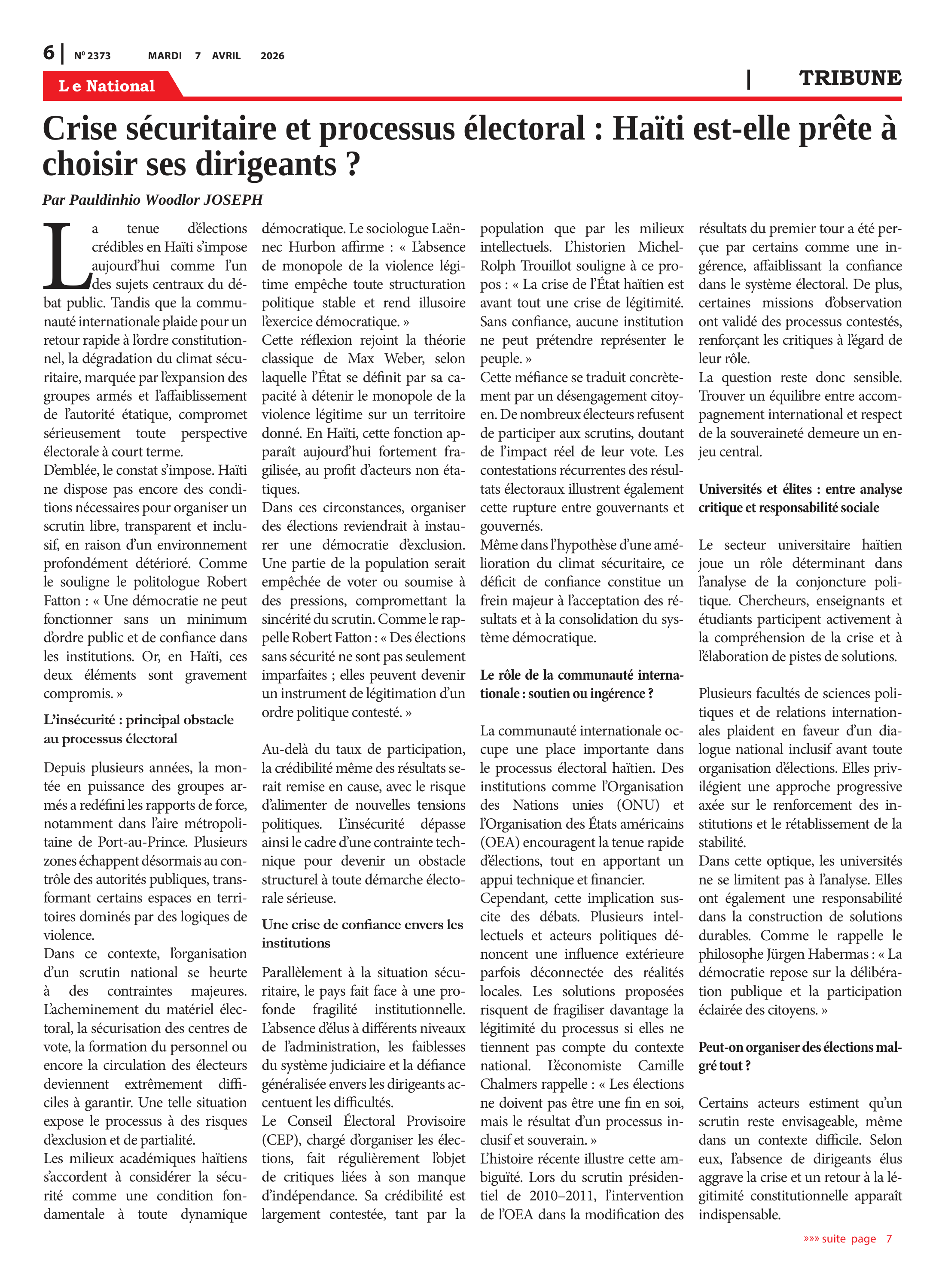 Page 6 de l'édition 2373